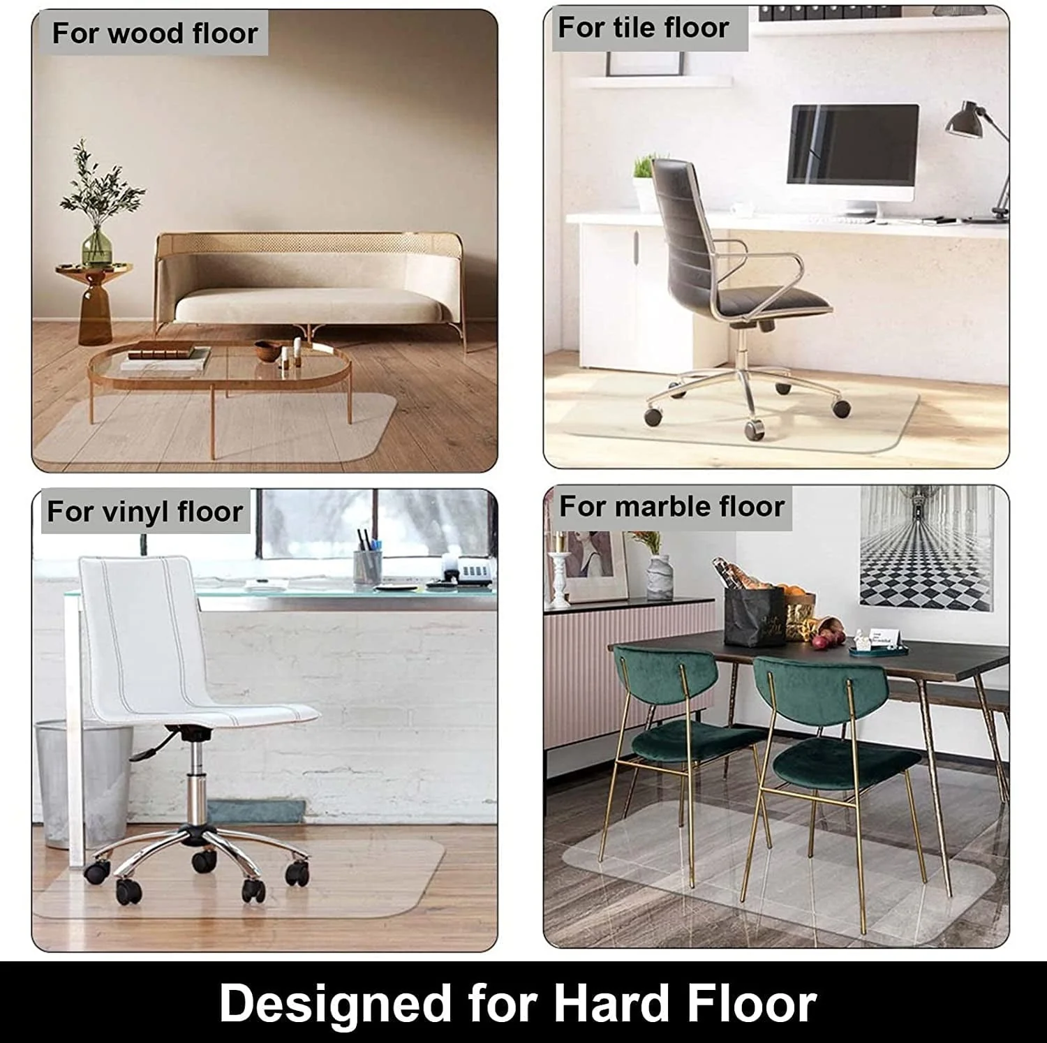 Kibhous Office Mat for Hardwood Floor, 36