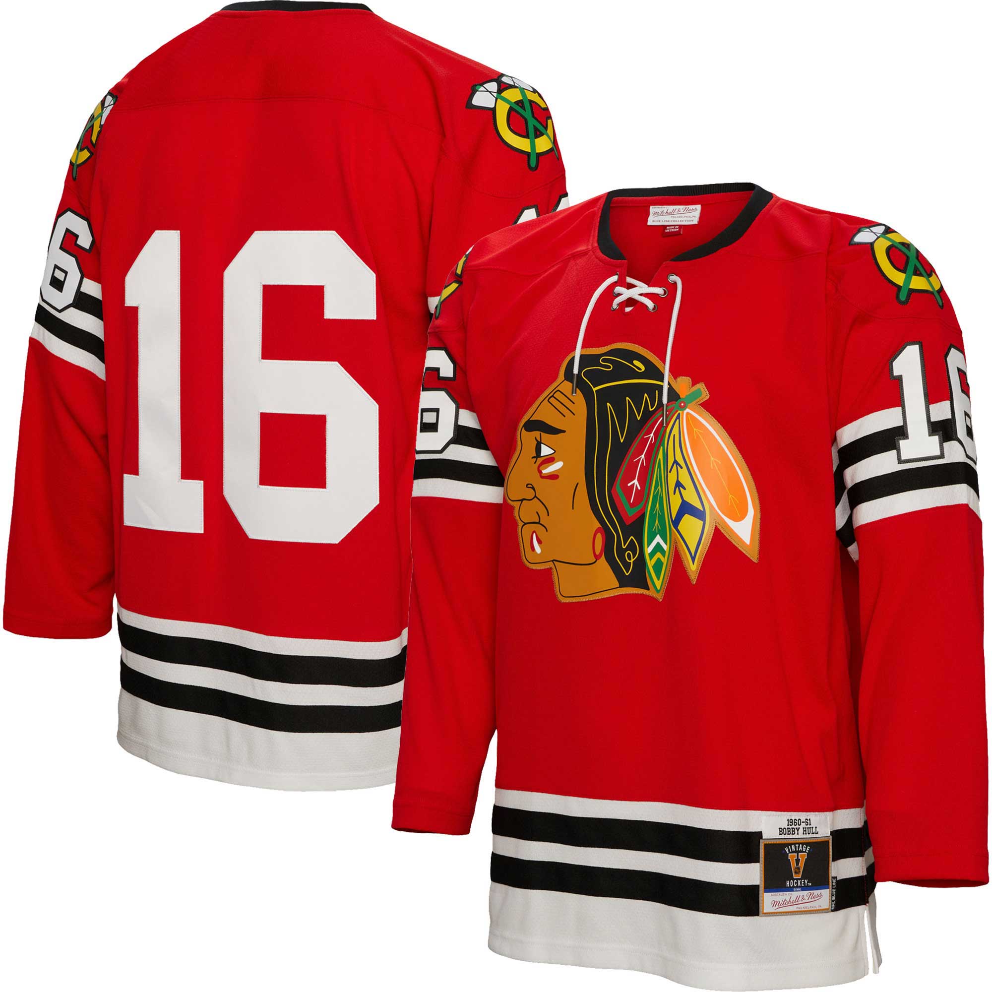 Bobby Hull Chicago Blackhawks Mitchell & Ness  1960/61 Blue Line   Jersey – Red