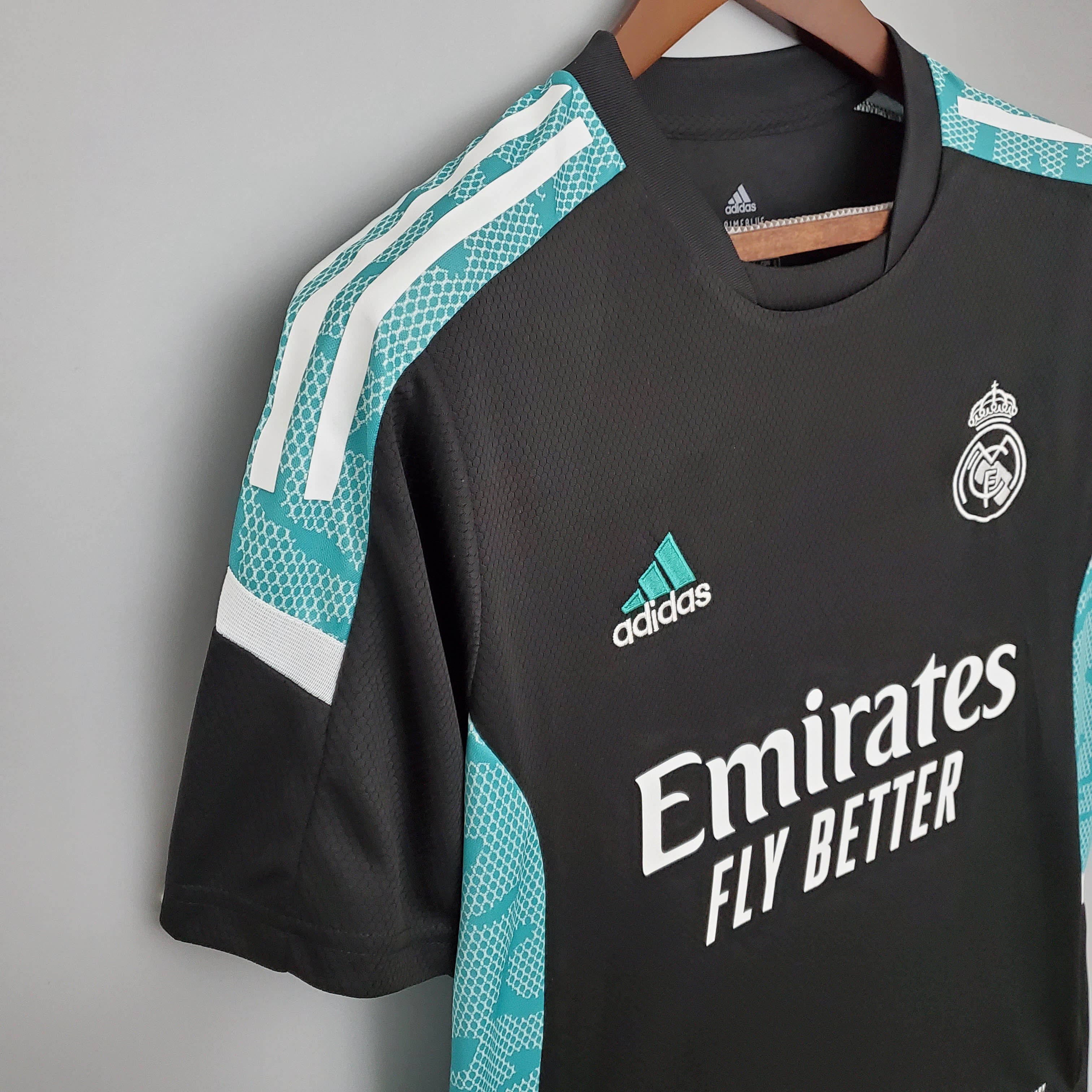 2021/2022 Real Madrid Training Wear Football Shirt Black Green