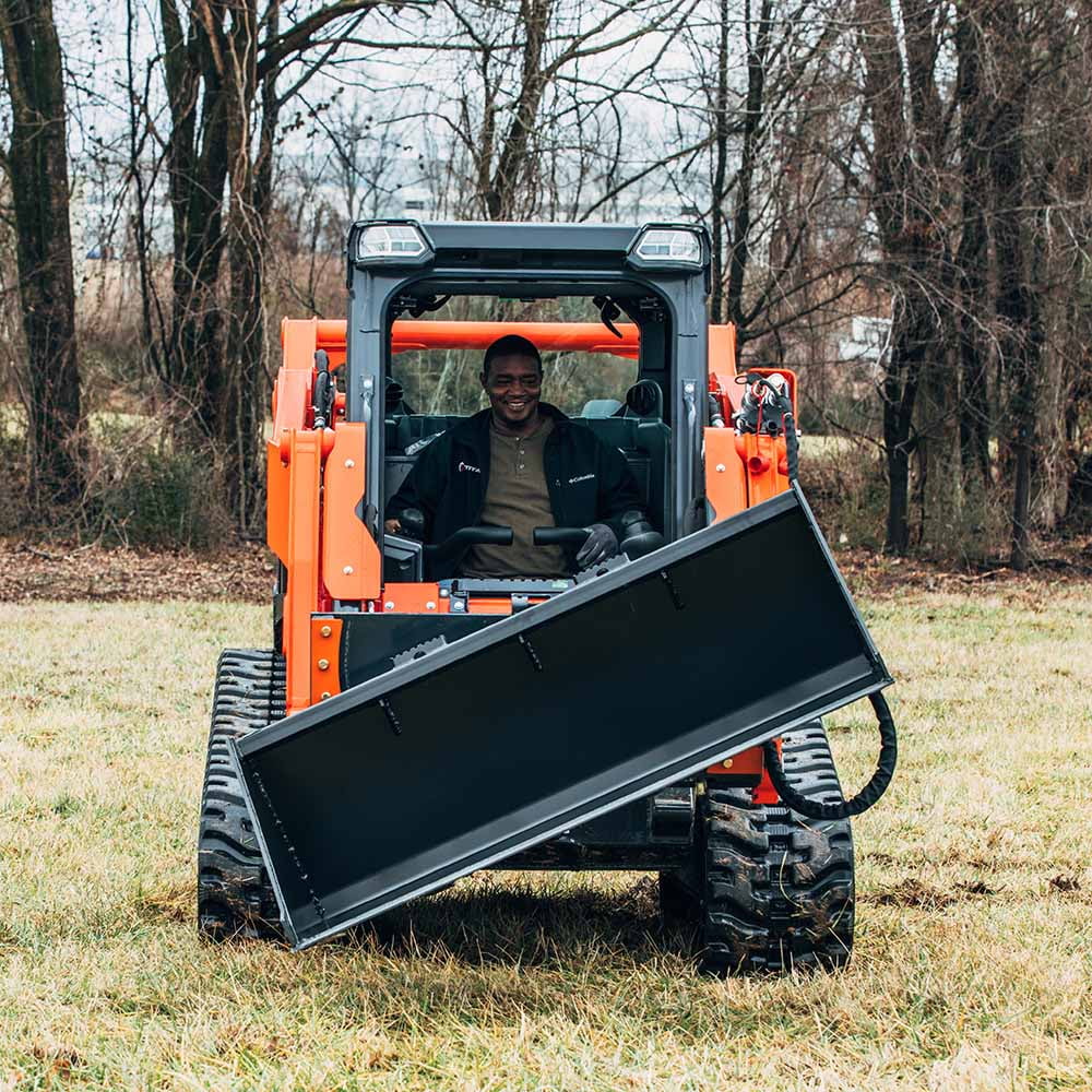 Titan Attachments Hydraulic Tilt Mount Plate for Skid Steers, 25 Degree Left Right Tilt, Quick Tach Mounting System for Grader Blades, Grader Boxes, and Dirt and Rock Buckets