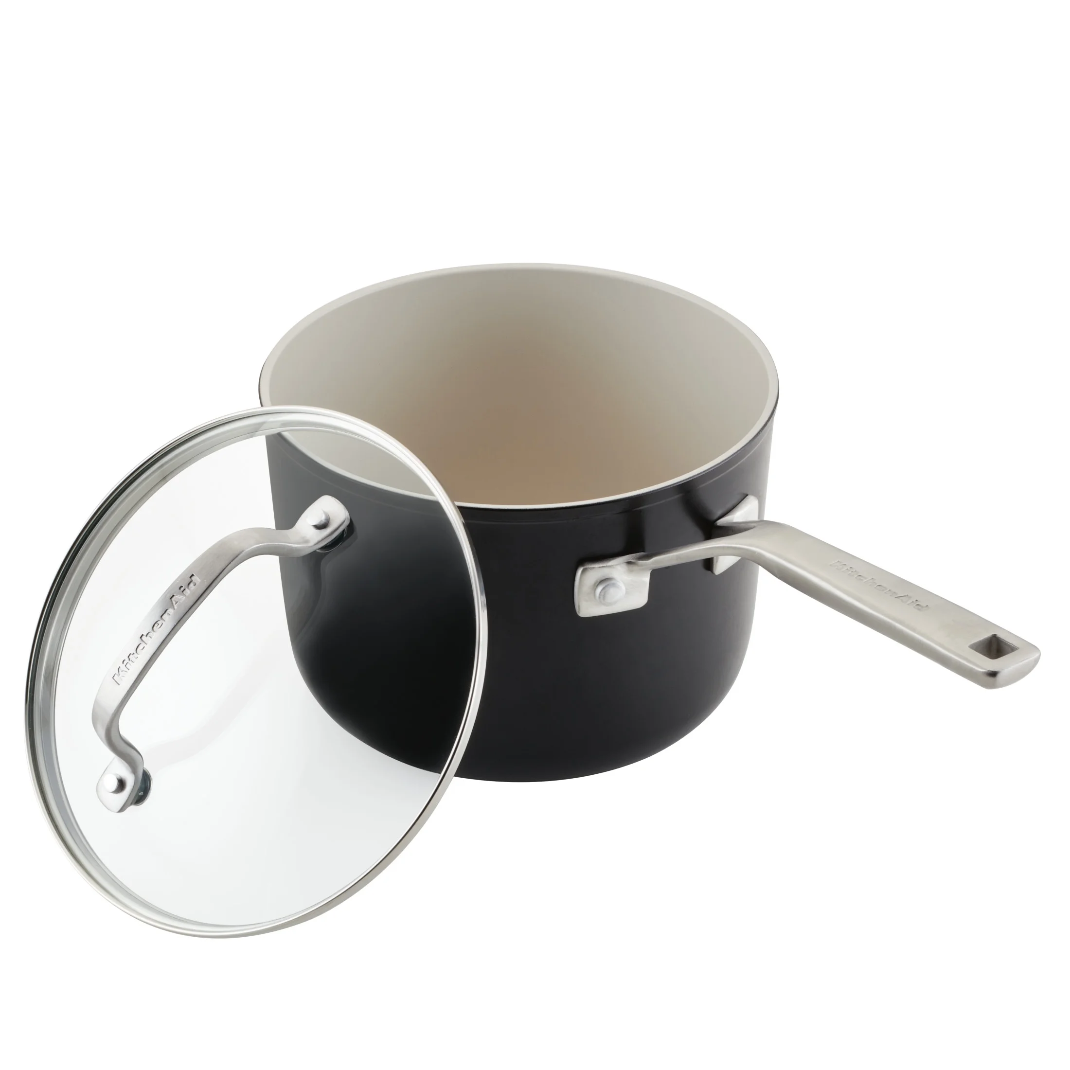 KitchenAid Hard Anodized 10 Pcs Ceramic Nonstick Cookware Pots and Pans Set, Oven Safe to 500��F, Pistachio
