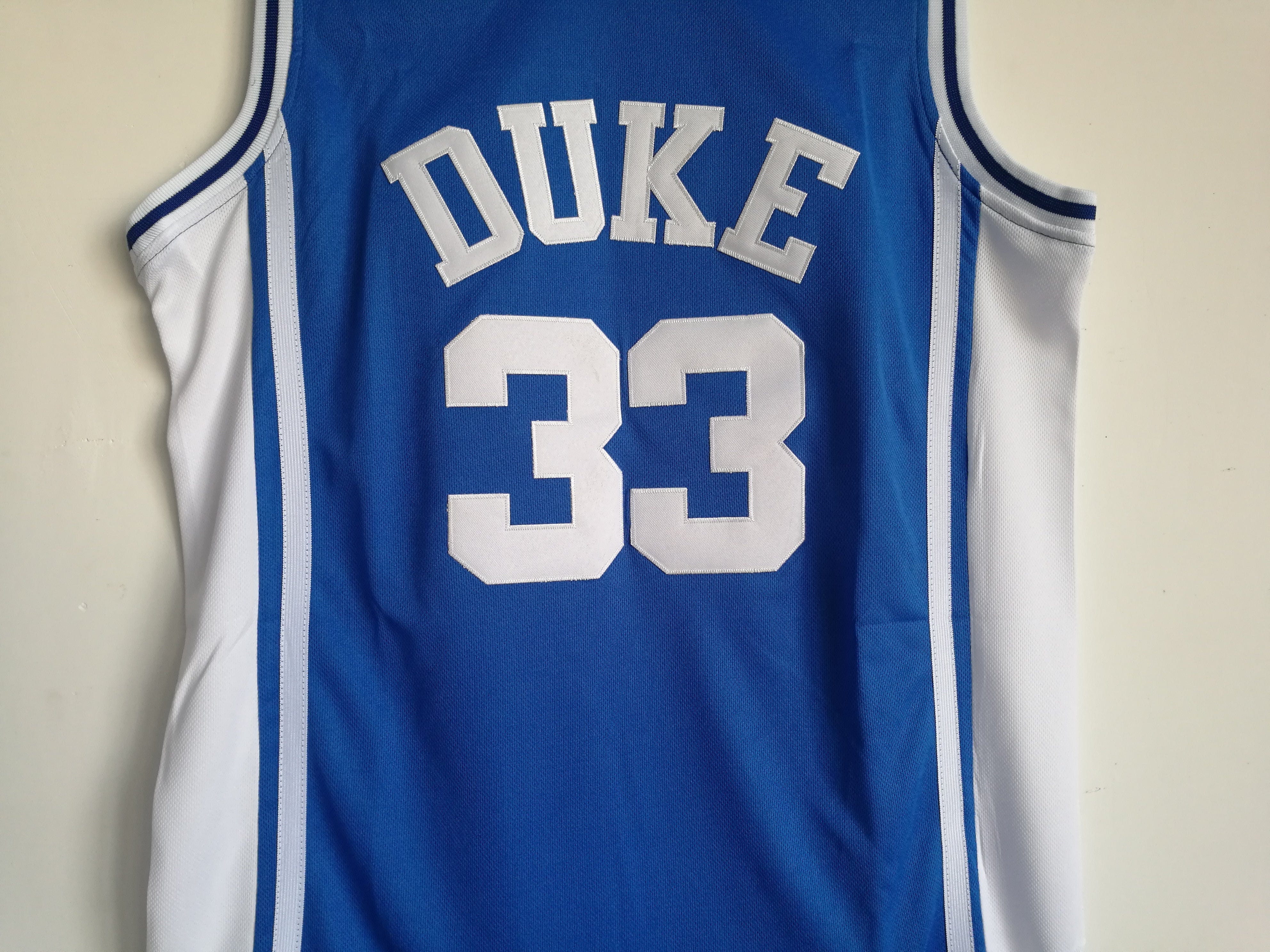 NCAA Duke University No. 33 Hill Blue Embroidered Basketball Jersey