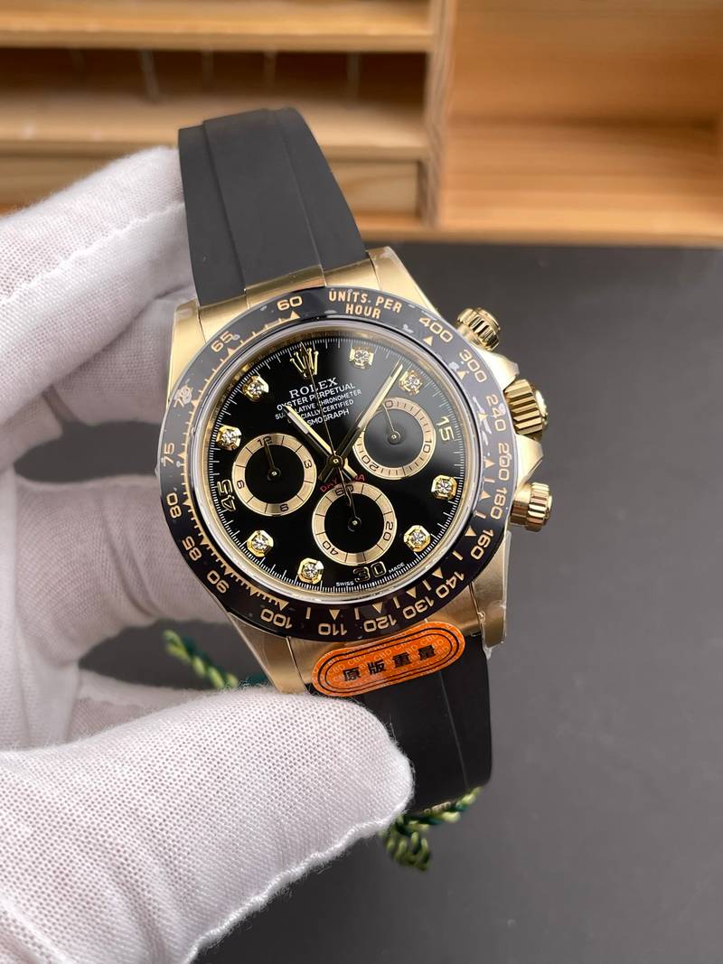 Rolex Daytona Black Diamond Gold Rubber