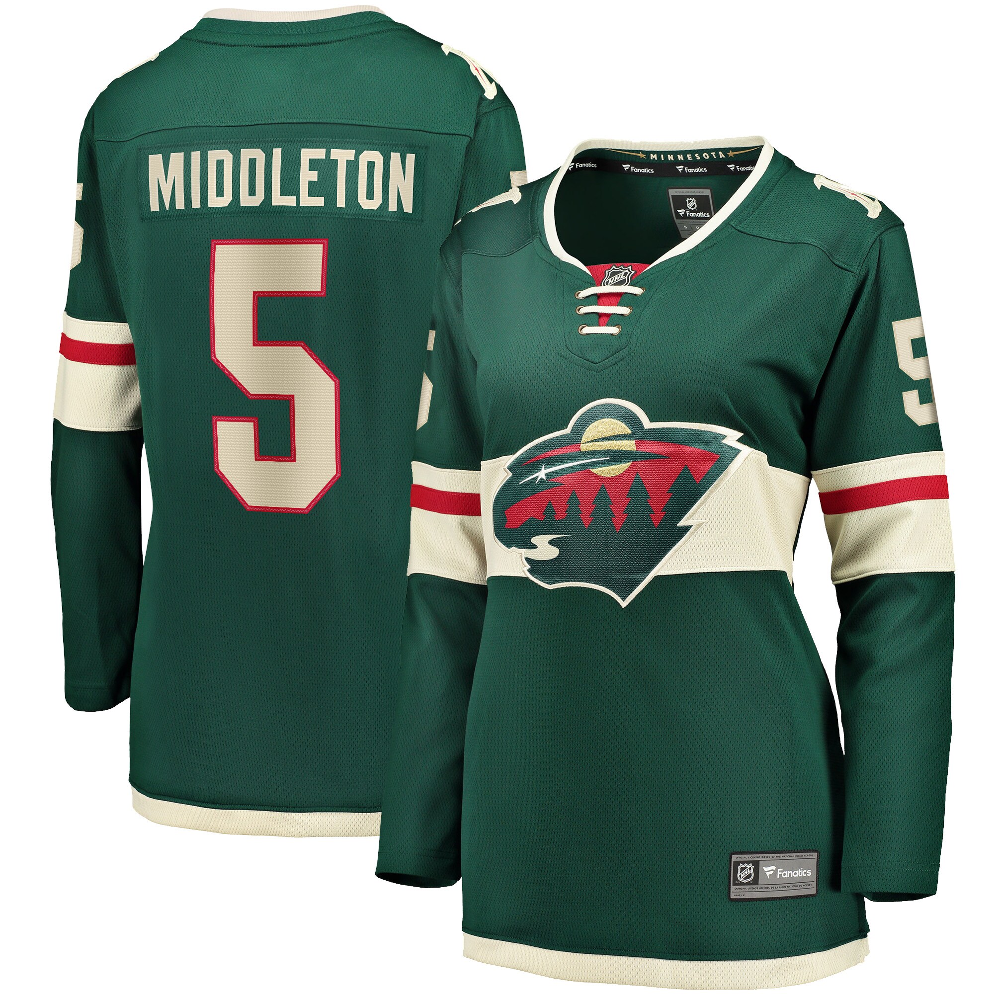 Jake Middleton Minnesota Wild Fanatics Women’s Home Breakaway   Jersey – Green