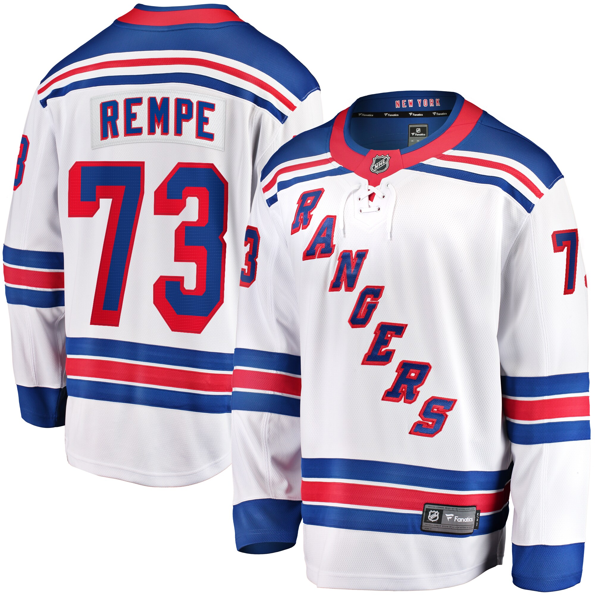 Matt Rempe New York Rangers Fanatics Away Premier Breakaway   Jersey – White