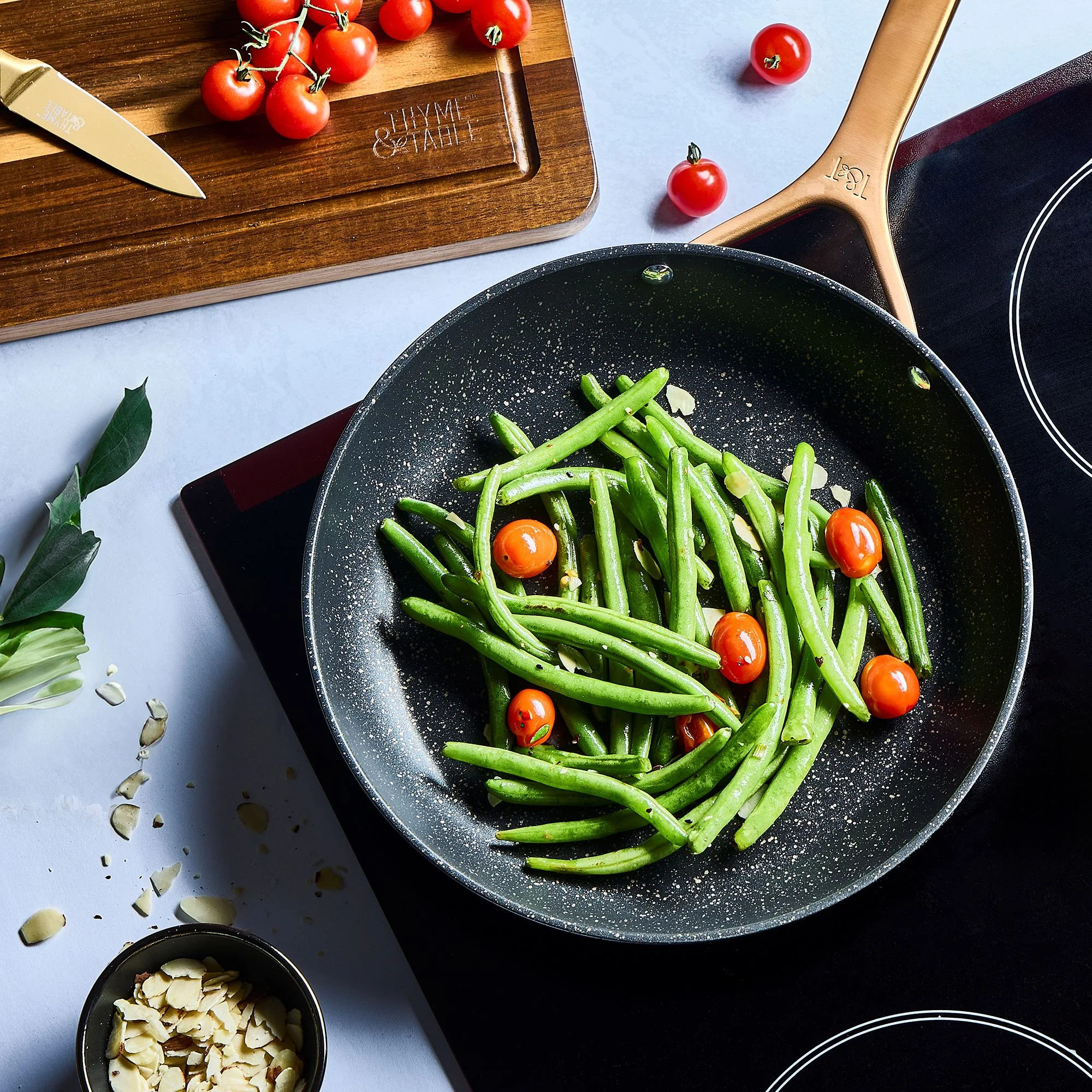 Thyme & Table Supreme 12-Piece Non-Stick Cookware Set, Pots and Pans Set- Bronze