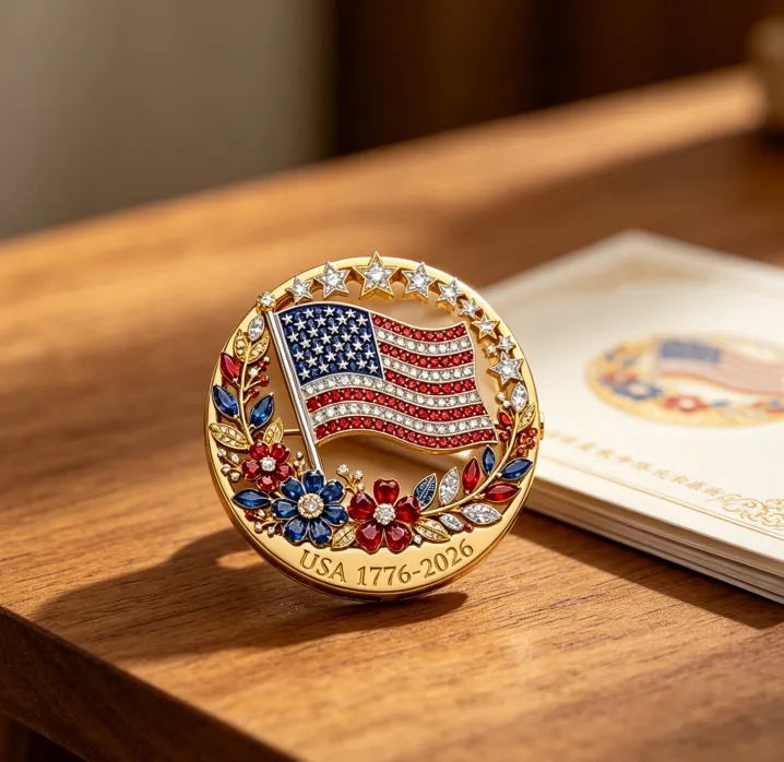 America’s 250th Anniversary Rhinestone Flag Pin