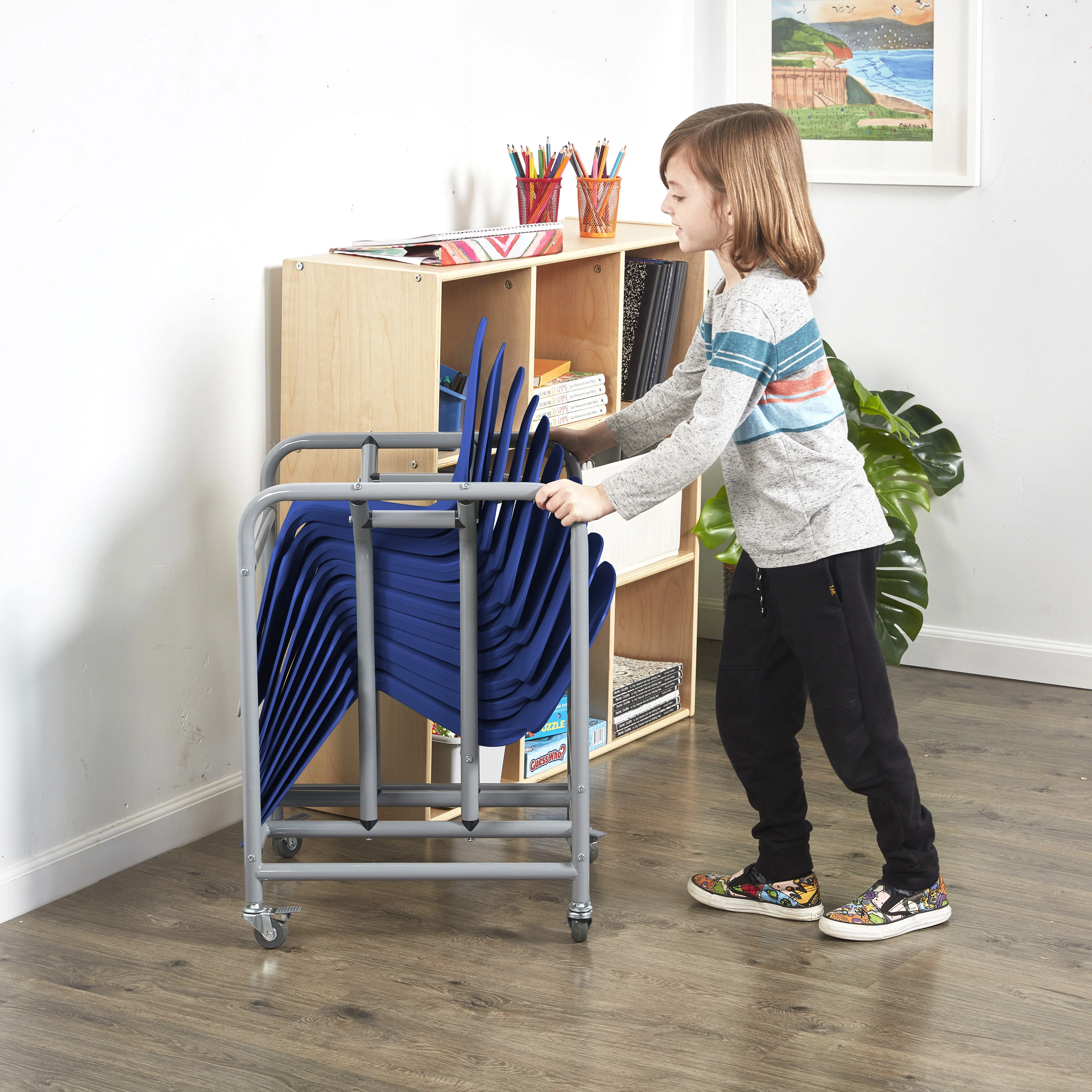 ECR4Kids The Surf Portable Lap Desk with Mobile Storage Cart, Blue, 10-Pack