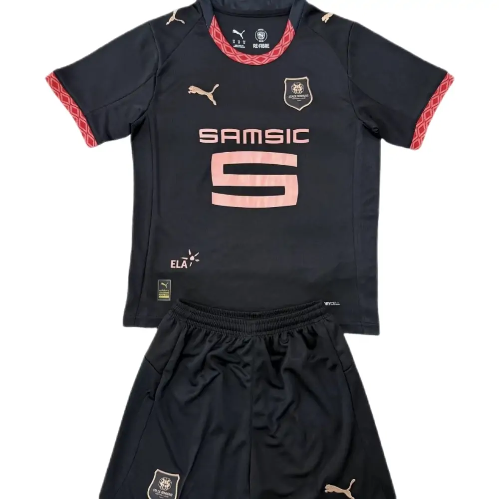 2025-26 Stade Rennais Second Away Kit - Short Sleeve Children's suit Fans Edition