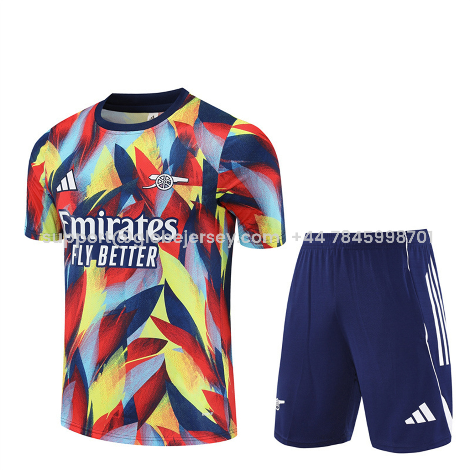 Arsenal 25-26 Short-Sleeve Training Set - Colorful Camouflage Top & Blue Shorts