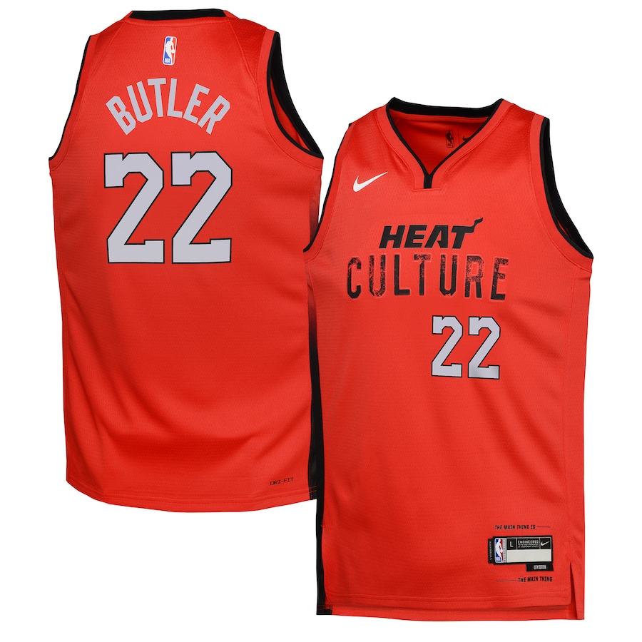 Youth Miami Heat Jimmy Butler  Red 2024/25 Swingman  Jersey - City Edition