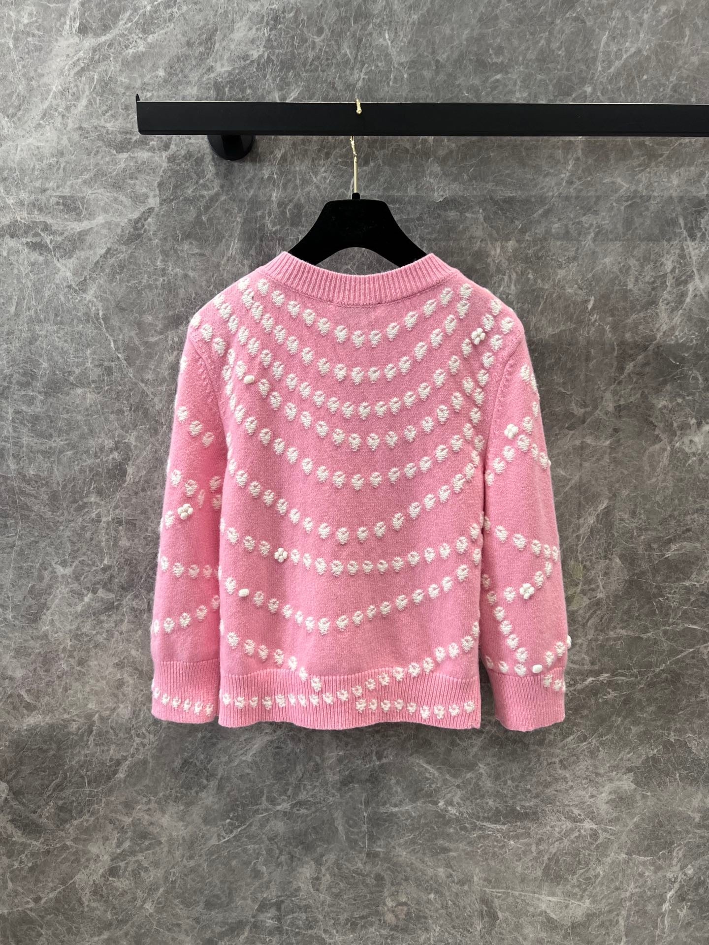 Cashmere Pearl Jacquard Cardigan