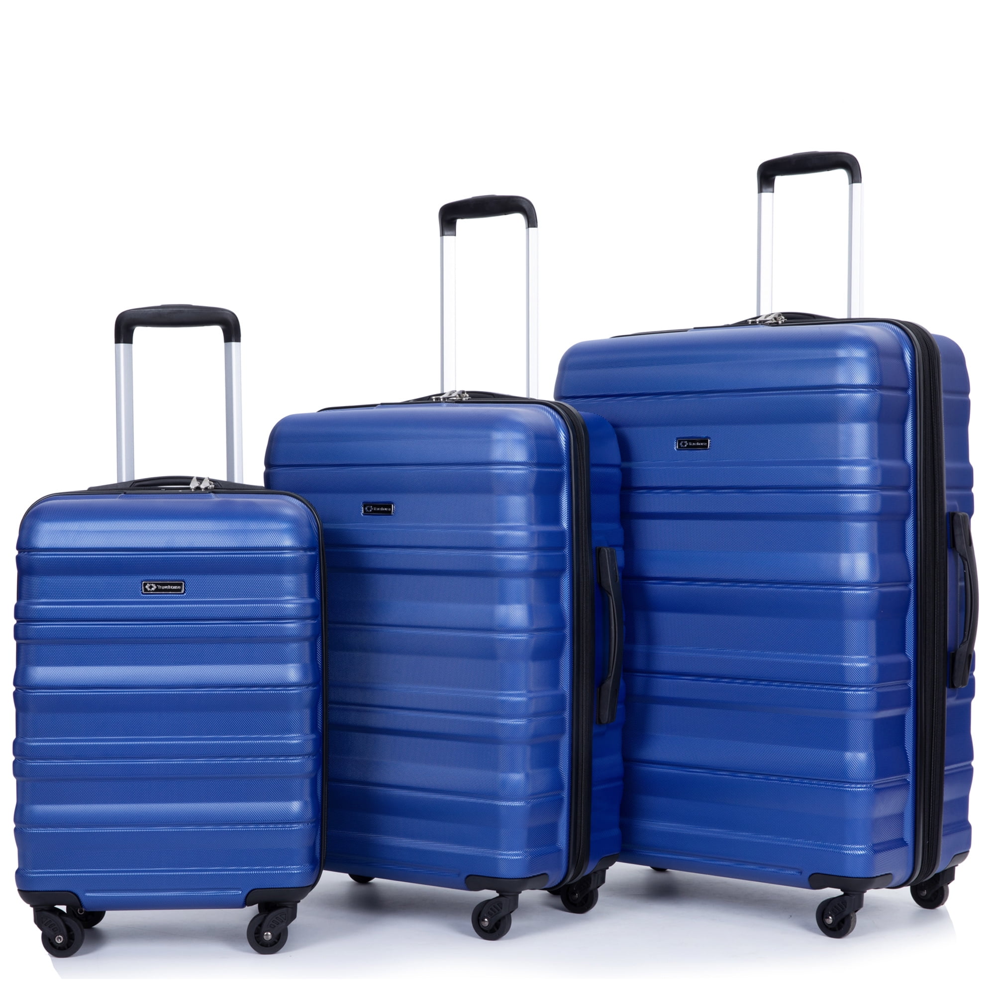 PAPROOS Hardside Luggage Set, 3 Piece 21in 25in 29in Carry on Suitcases Set with 2 Hooks and TSA Lock, Modern Lightweight Luggage Set, Hardshell Expandable Suitcase Set for Family Travel, Black
