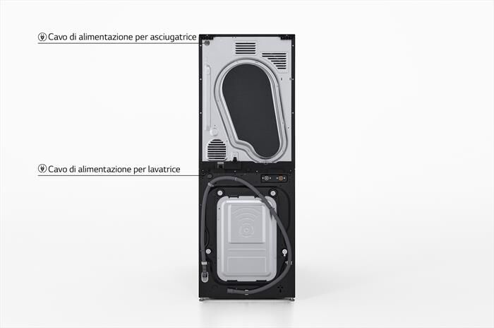 LG - Lavasciuga WASHTOWER WT1210BBF 12/10 Kg Classe A-Platinum Black