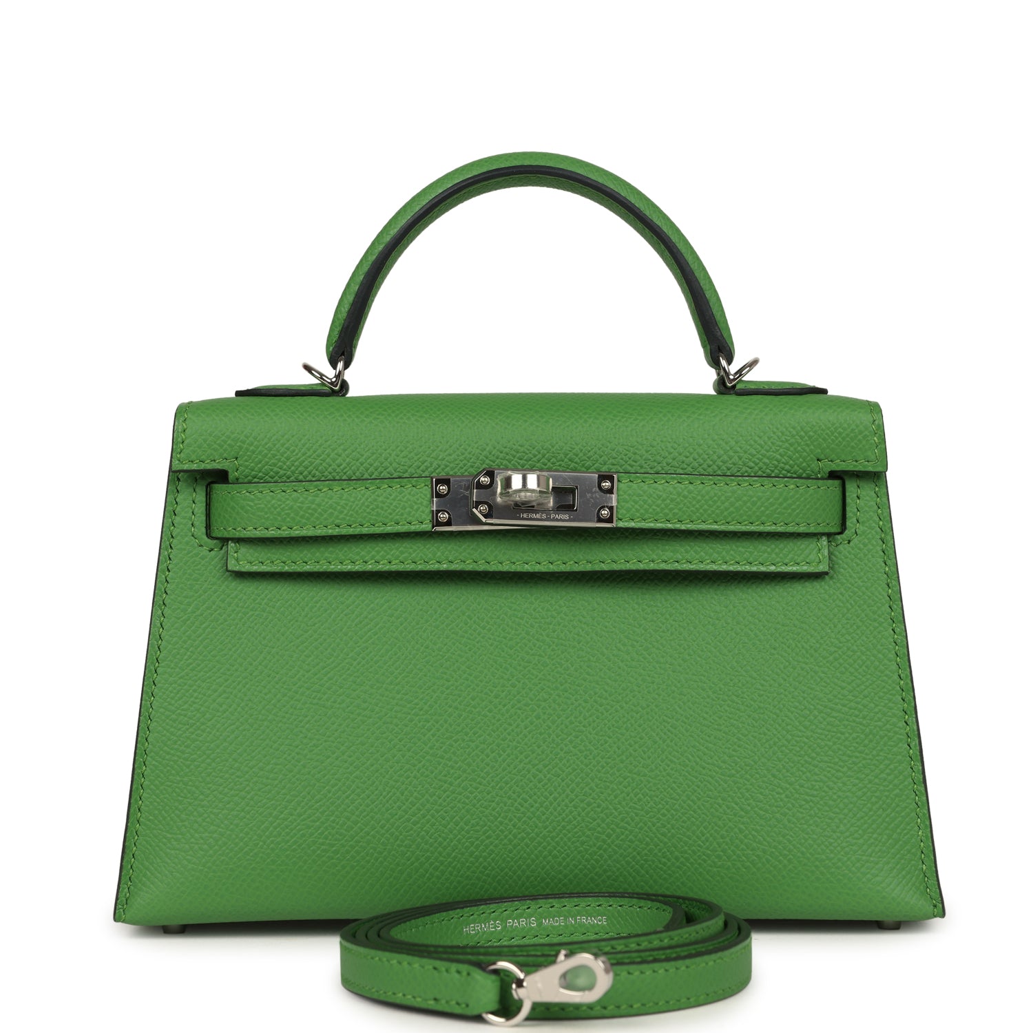 Kelly Sellier 20 Vert Yucca Epsom Palladium Hardware