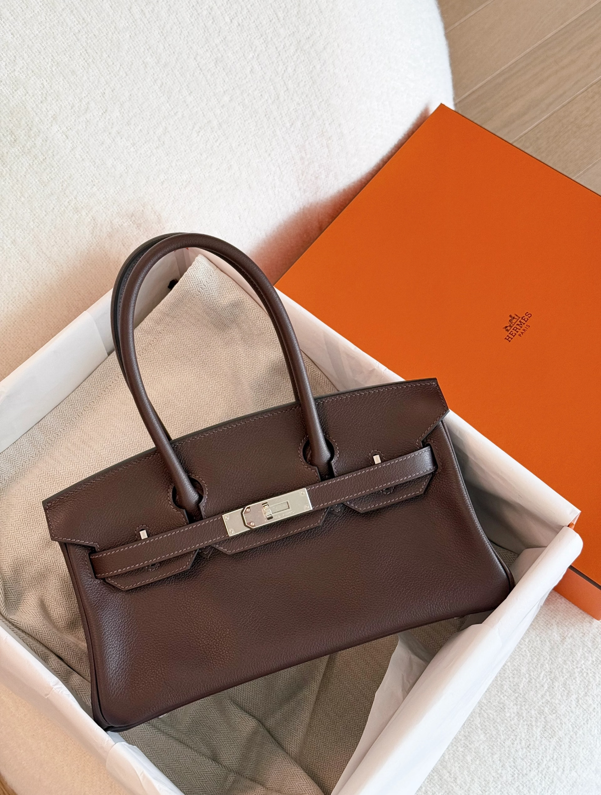 Hermès Mocha Birkin Shoulder 29 customize