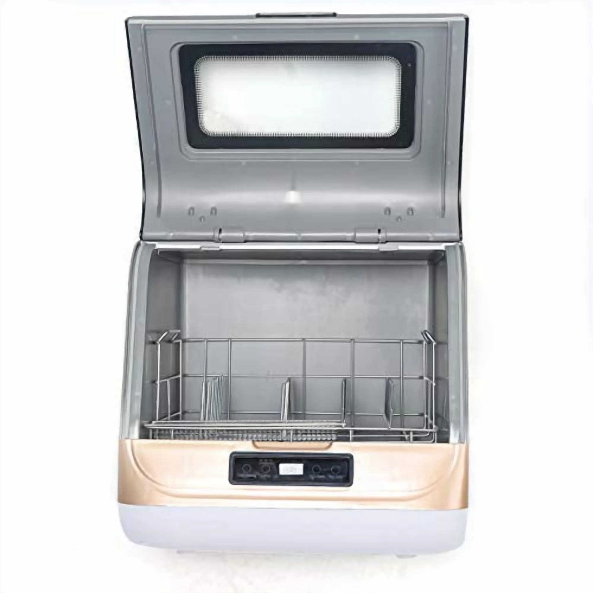 Countertop Dishwasher Kitchen Mini Portable Dish Bowl Washer Tabletop Automatic Dishwasher Deep Cleaning for Home, Apartment, RV (White & Black)