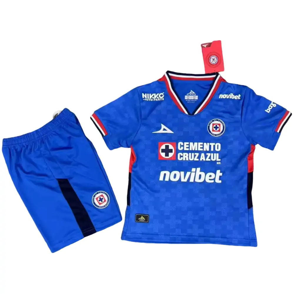 2025-26 Cruz Azul Home Kit - Children's Set Fans Edition