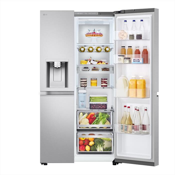 LG - Frigorifero side by side GSLE91MBAC Classe C 628L-Metal Sorbet