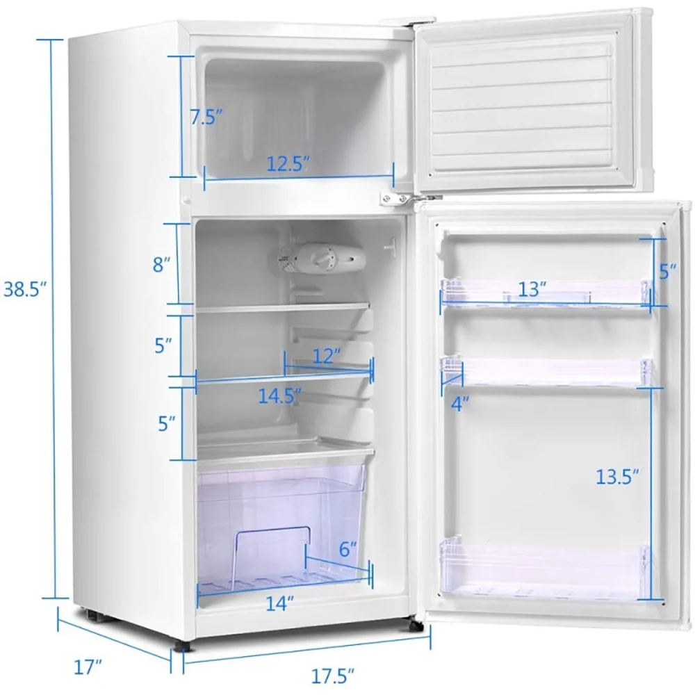 Kadyn Refrigerator,Fridge, Refrigerator with freezer, 2 Doors Cold-rolled Sheet Compact Refrigerator-White