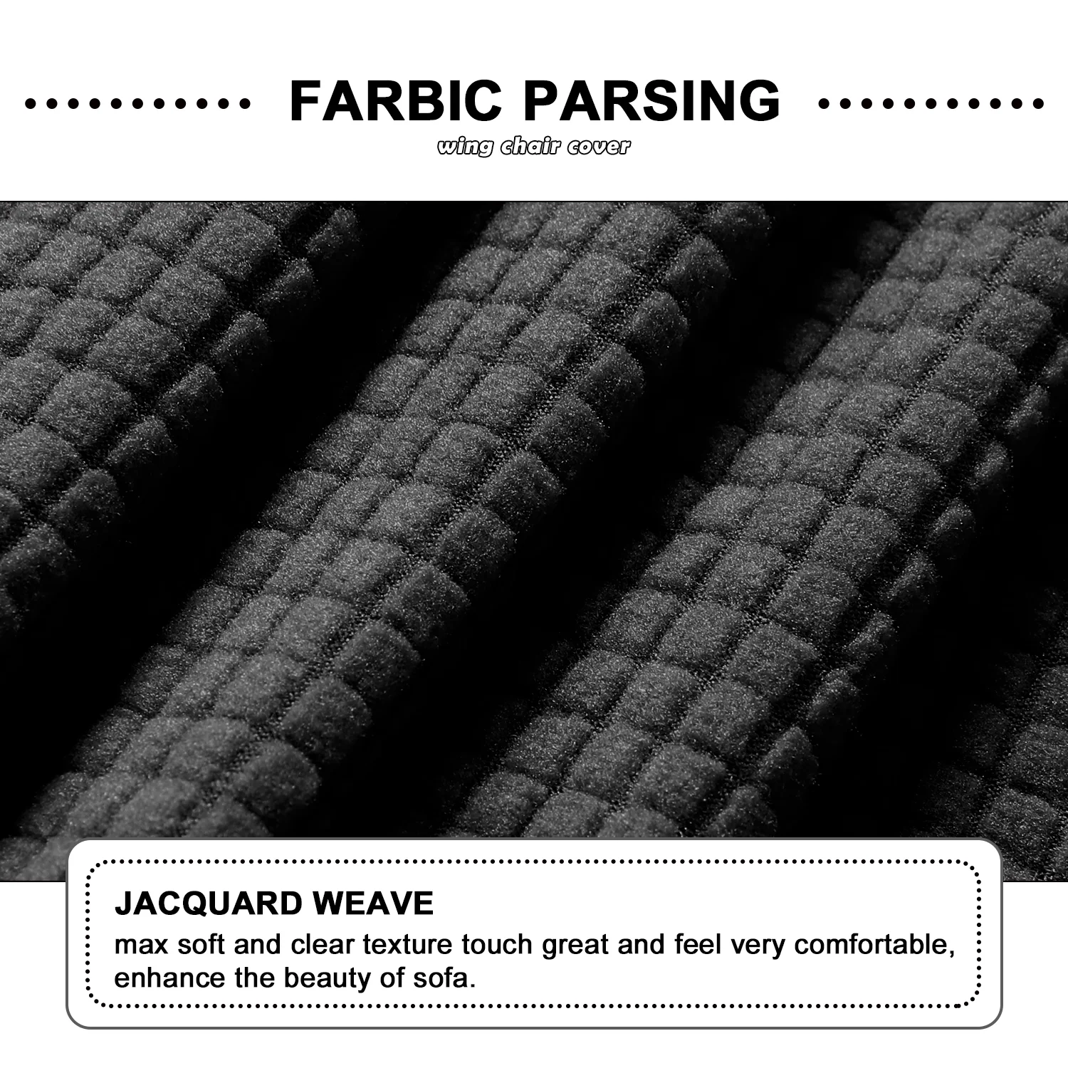 SHANNA 5 Seat Recliner Sofa Covers 7 Piece Jacquard Stretch Soft 5-Seater Corner Reclining Sofa Covers L-Shaped Sectional Couch Slipcovers Furniture Protector, Black