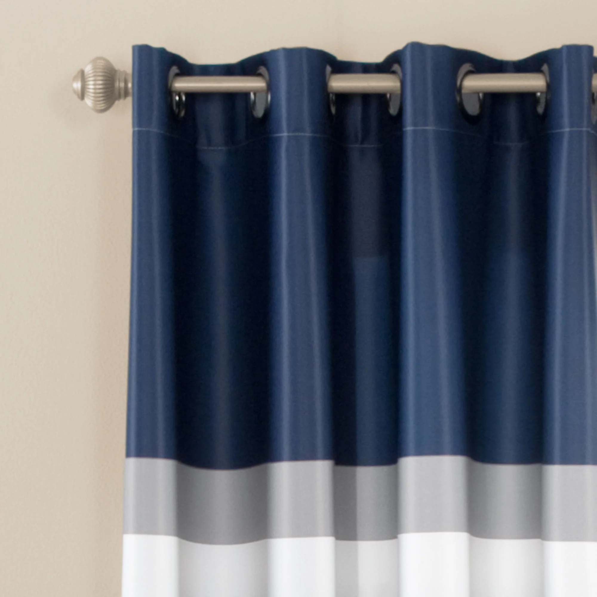 Lush Decor Modern Stripes Grommet Room Darkening Curtain Set, 52.0