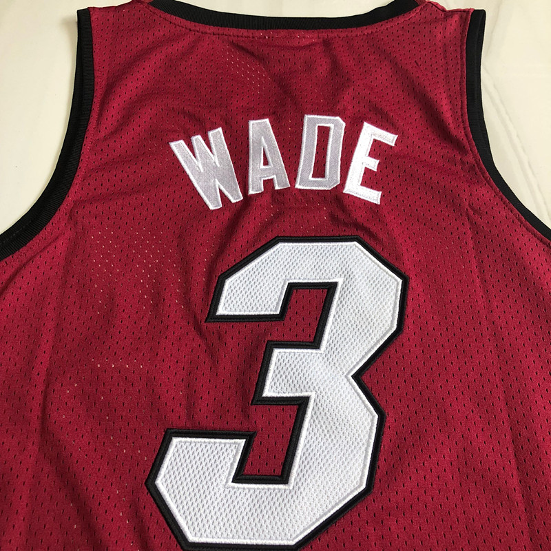 Heat 3# Wade Red Embroidered AU Jersey