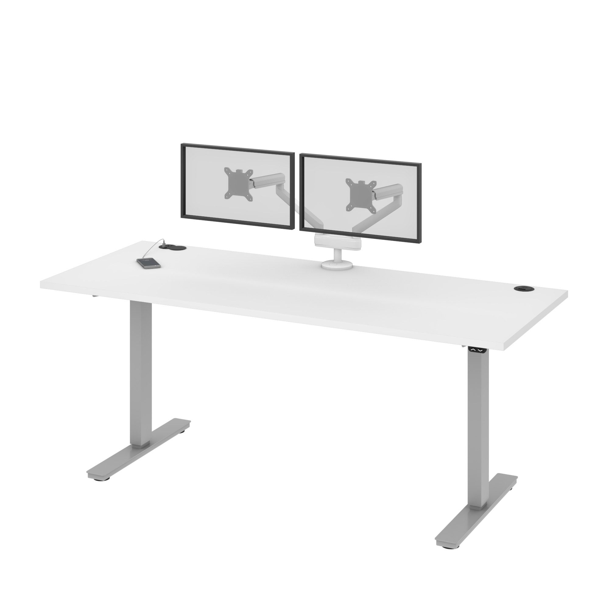 Bestar Upstand 30' x 72' Adjustable Height Desk and Monitor Arms