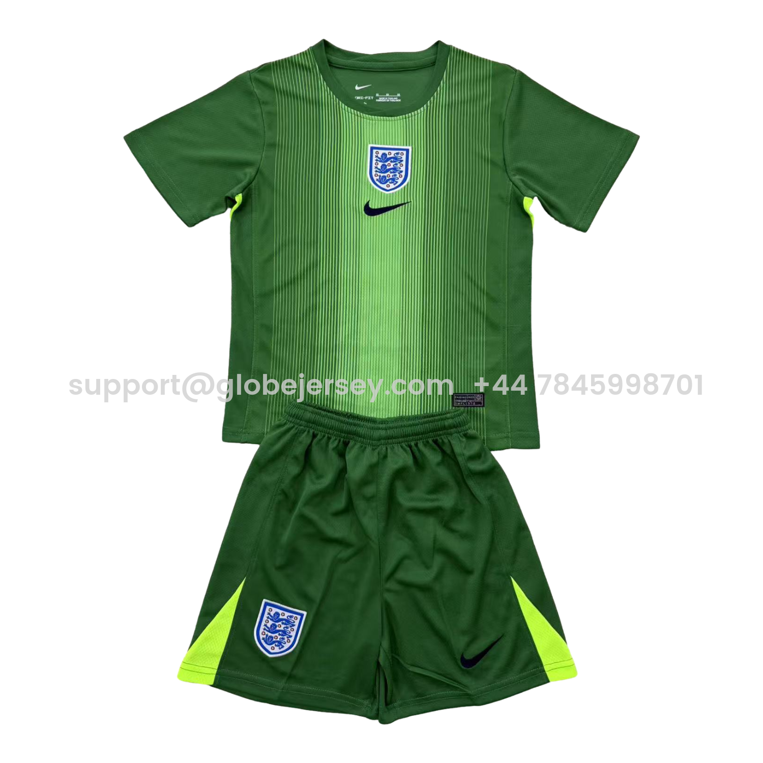 England 25-26 Green Goalkeeper Men's Adult Jersey Set - Fans Version