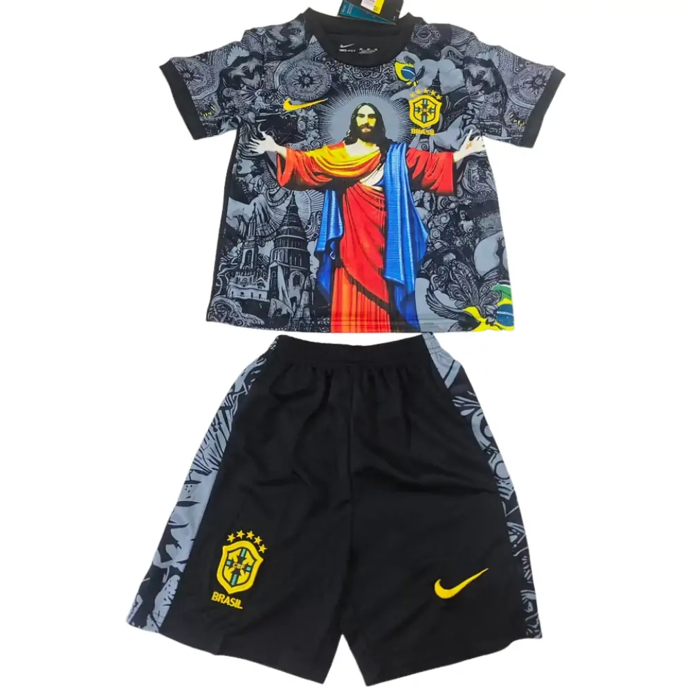2025-26 Brazil Goddess Jesus Team Children's Jersey Set - Fans Edition