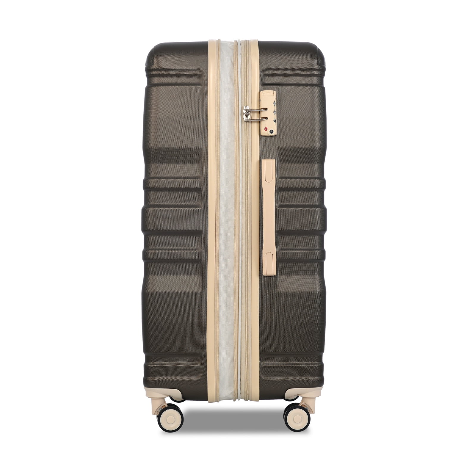 Luggage Sets New Model Expandable ABS Hardshell 3pcs Clearance Luggage Hardside Lightweight Durable Suitcase sets Spinner Wheels Suitcase with TSA Lock 20''24''28''(blue and brown)