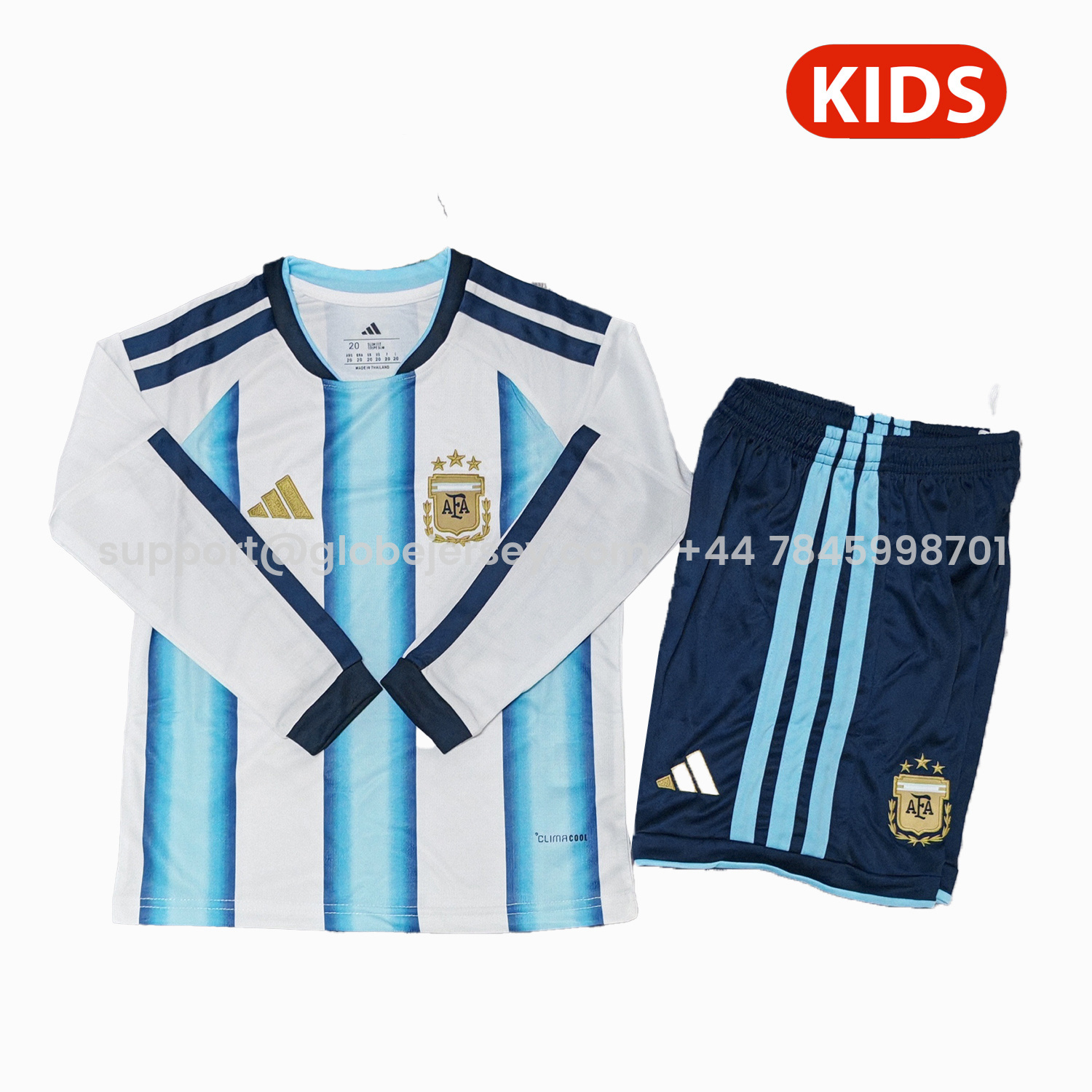 Argentina 2026 Home Long Sleeves Kids Kit - Without Chest Patch