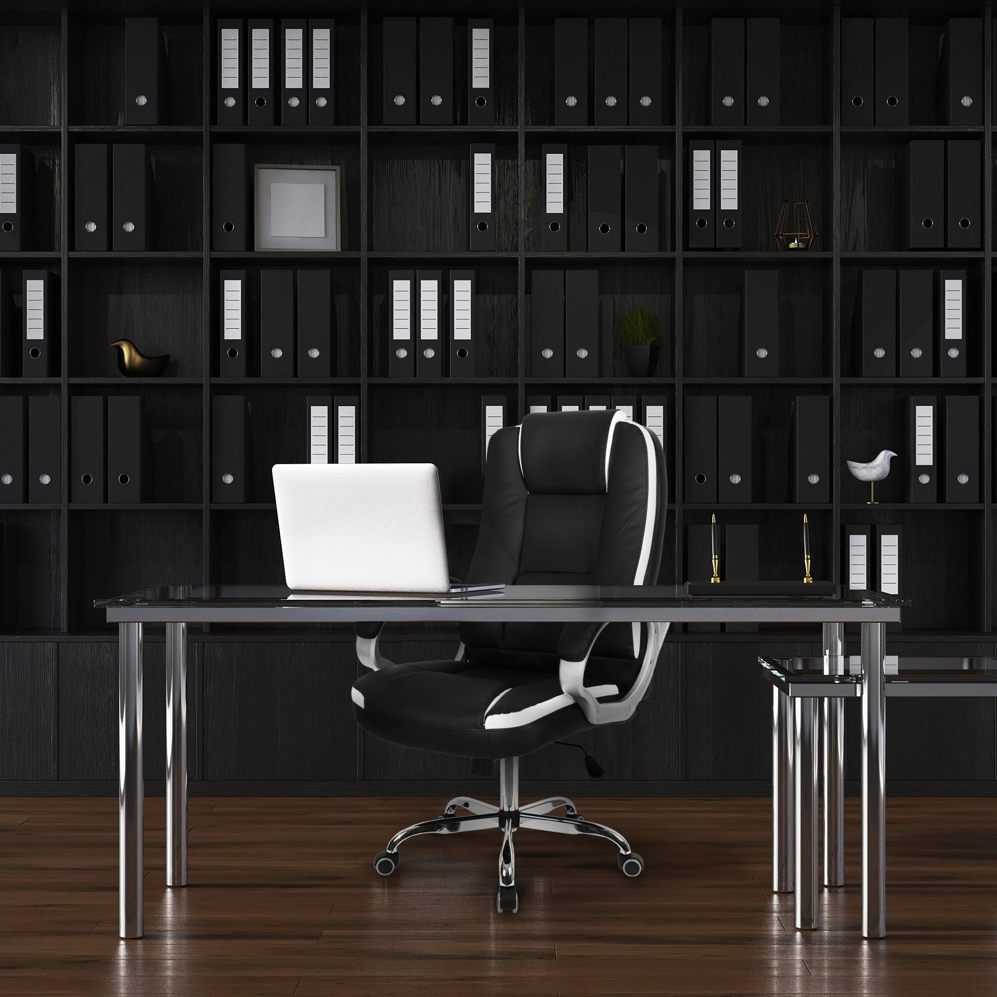 Neo Chair Ergonomic High Back Executive Leather Office Computer Desk Chair, Black