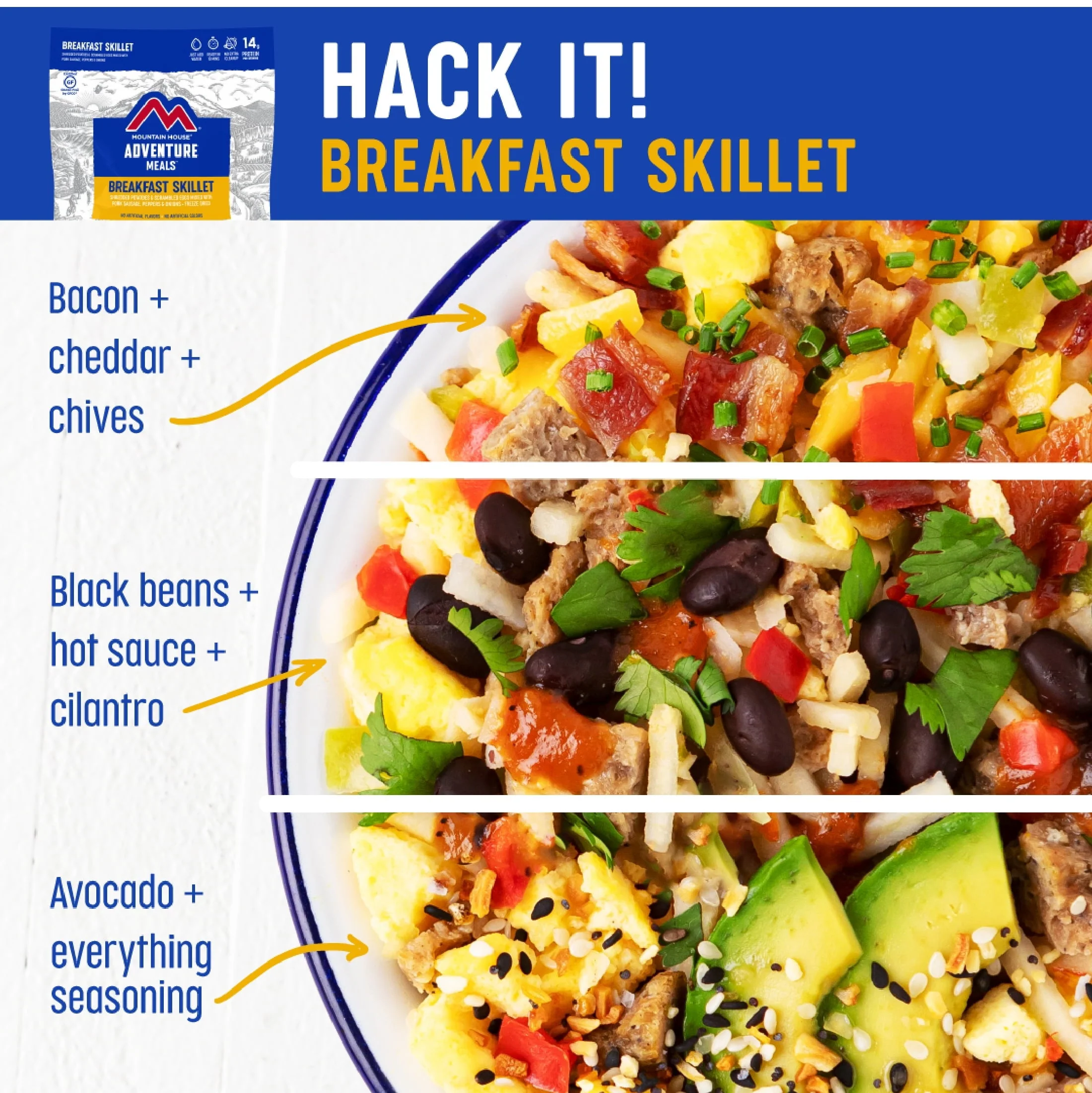 Mountain House Breakfast Skillet, Freeze-Dried Camping & Backpacking Food, 2 Servings, GF