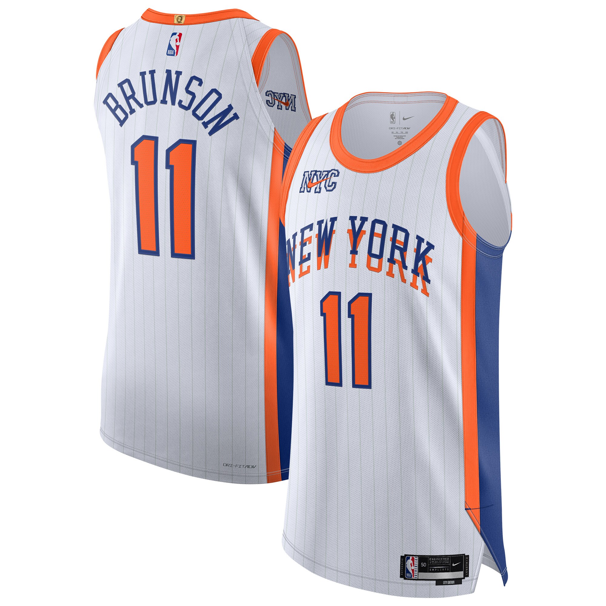 Men's New York Knicks Jalen Brunson White 2024/25 Player Jersey - City Edition