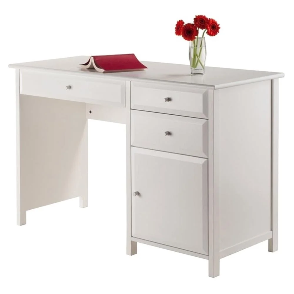 Pemberly Row Transitional Composite Wood Office Writing Desk in Black