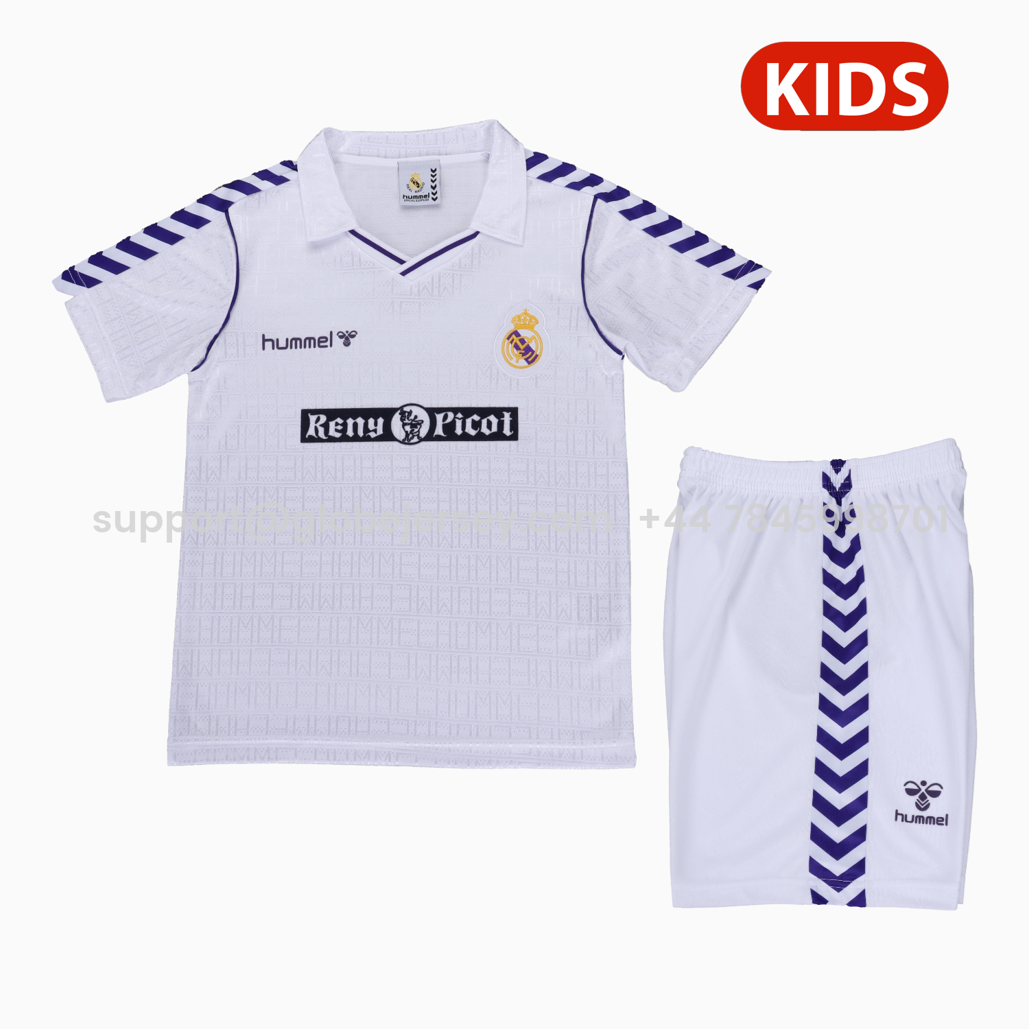 Retro Real Madrid 1988-90 Home Kids Kit