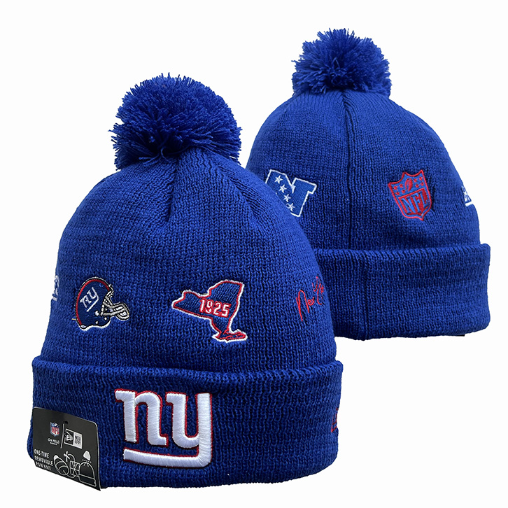 New York Giants Cuffed Knit Hat with Pom