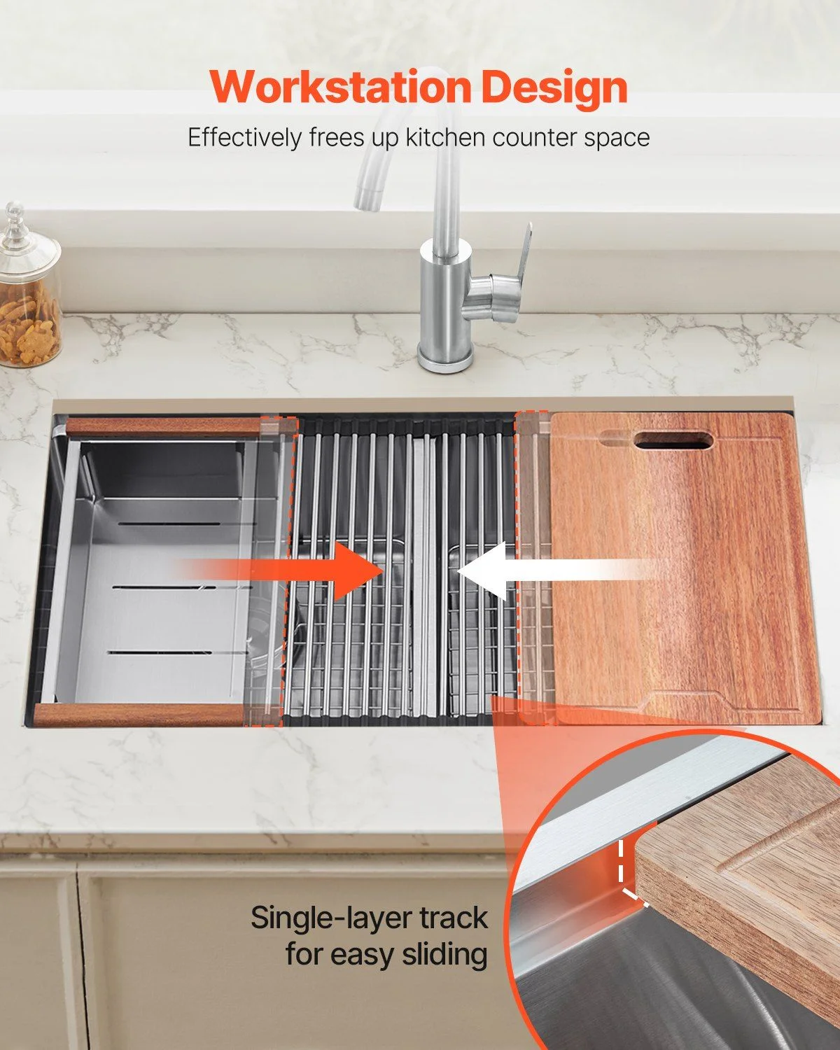 33-inch Undermount Double Bowl Kitchen Sink, Stainless Steel Drop-In Bar Sink