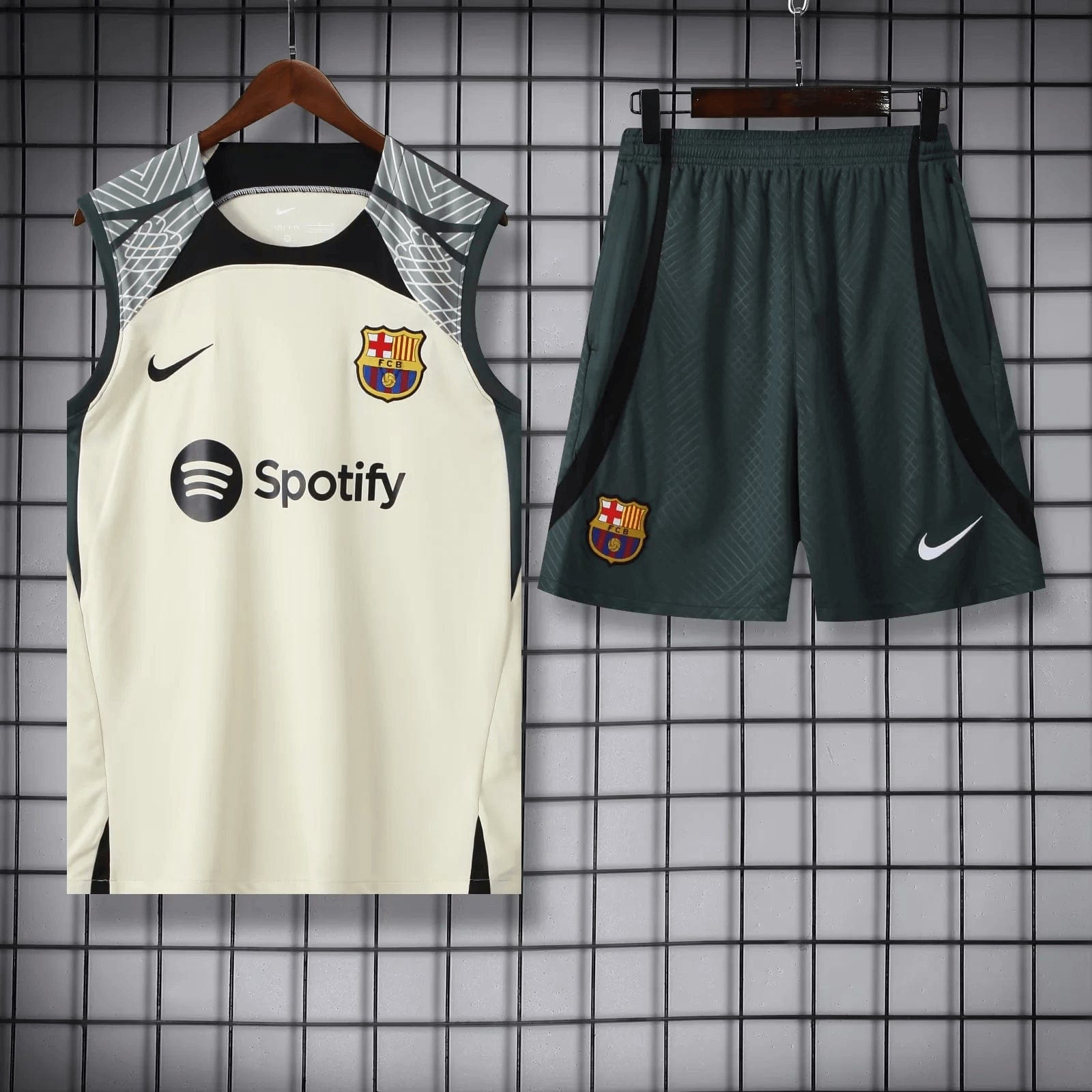 2023/2024 Barcelona pre-match training White Jersey+Shorts 1:1 Thai Quality