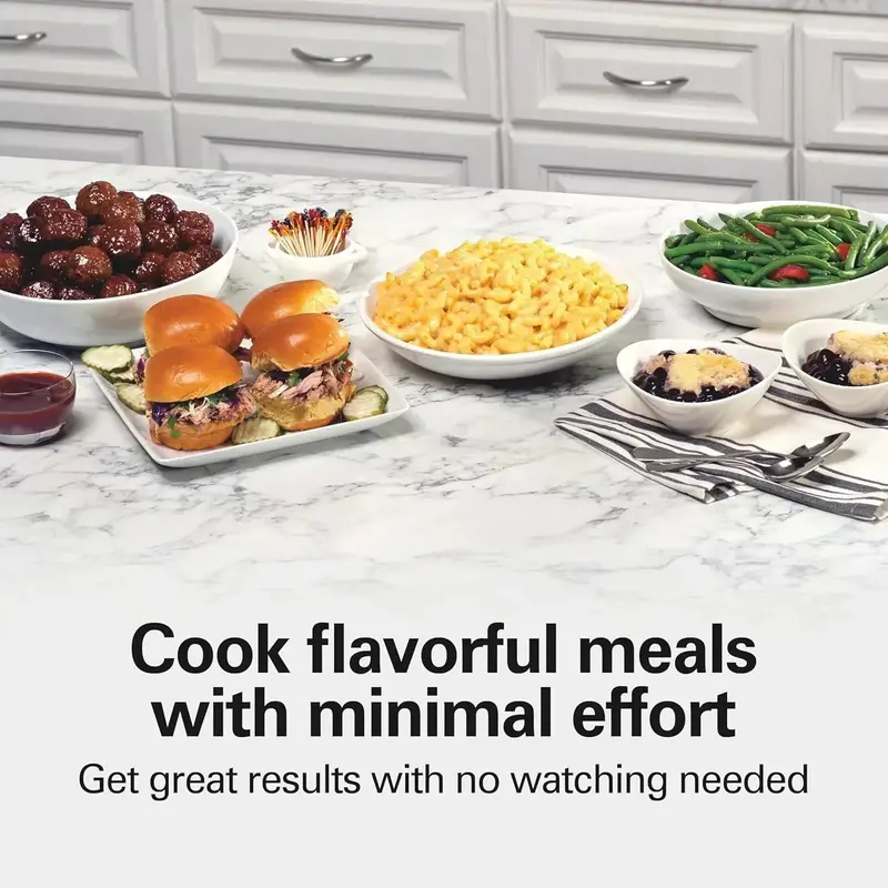 10-Quart Portable Slow Cooker – Heavy-Duty 'Stay or Go' Design with Secure Lid Lock