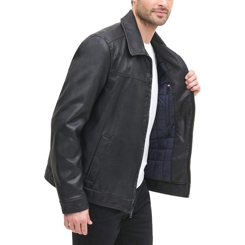 Hilfiger Men's Classic Faux Leather Jacket