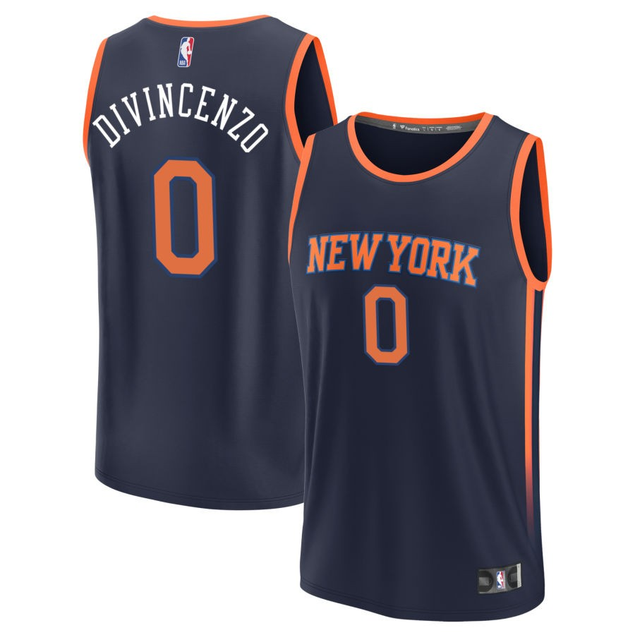 Youth New York Knicks Fanatics Navy Fast Break Replica Custom Jersey - Statement Edition