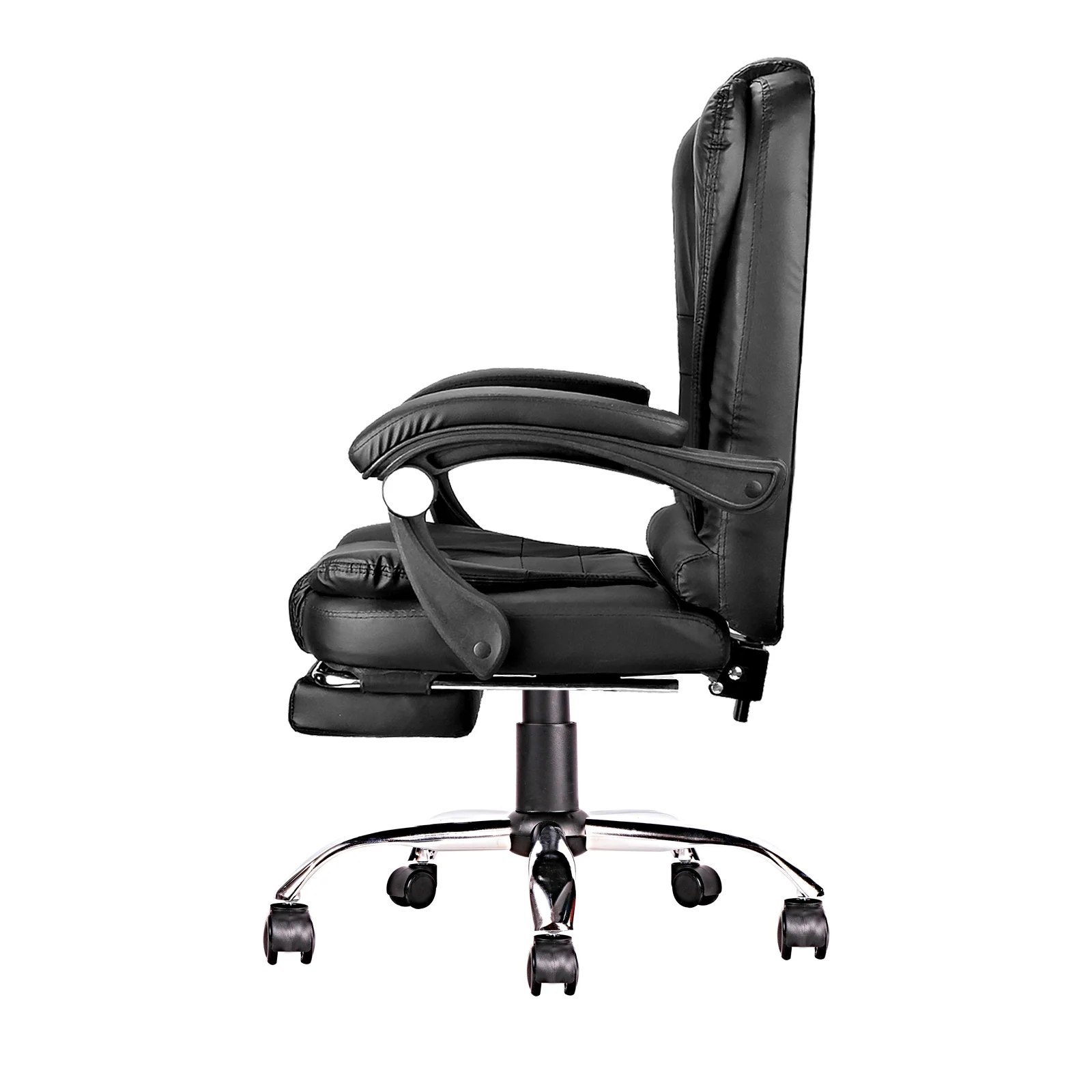 iMucci Office Chair Big High Back PU Leather Computer Desk Chair, 300lbs Heavy Duty Ergonomic Adjustable Executive Swivel Chair with Leg Rest and Lumbar Support, Black