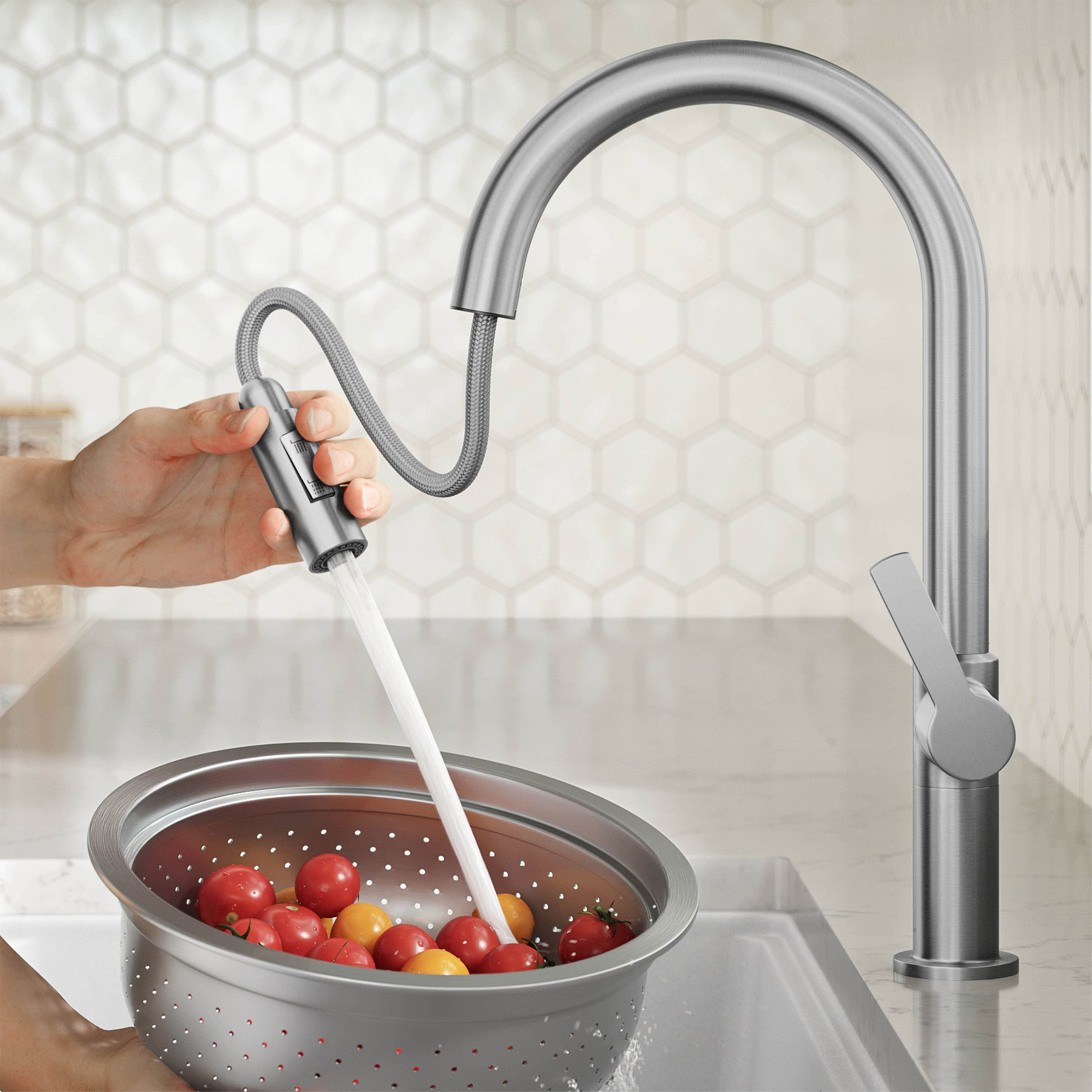 KRAUS 32” Undermount Single Bowl Kitchen Sink with Modern Pull Down Faucet
