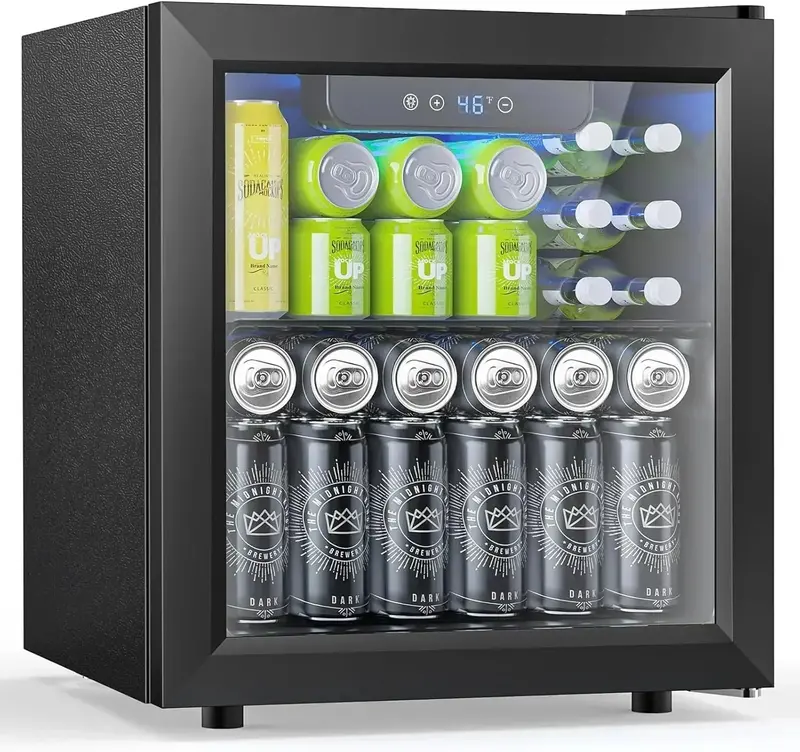 130-Can Adjustable-Temp Beverage Refrigerator – Freestanding Drink Cooler with Digital Controls