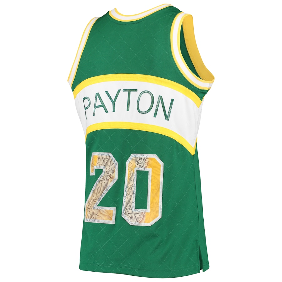 Men's Seattle SuperSonics Gary Payton Mitchell & Ness Green 1994/95 Hardwood Classics NBA 75th Anniversary Diamond Swingman Jersey