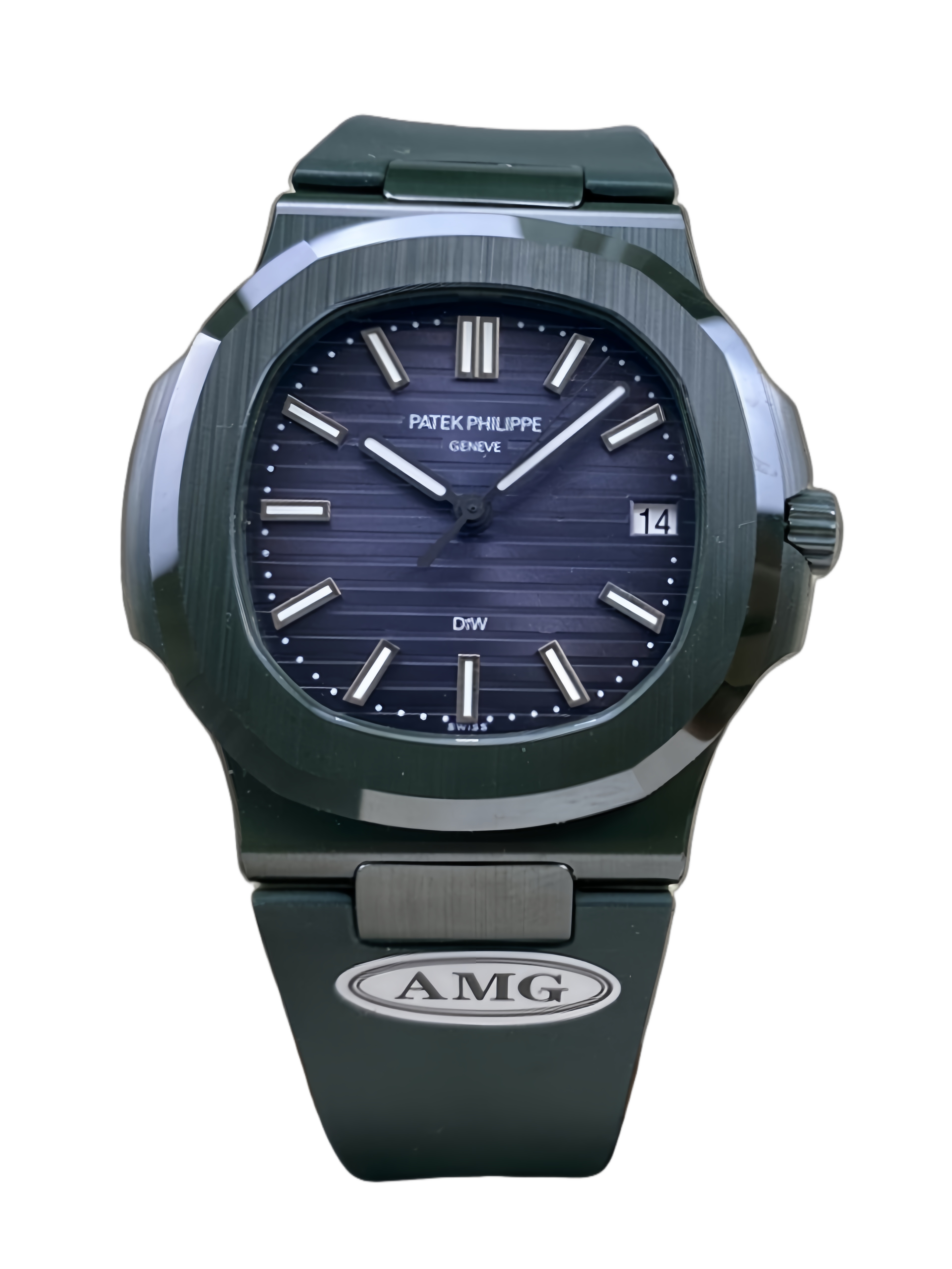 【Super Clone】Patek Philippe Nautilus Green Rubber Blue Dial 5711 40MM Watch