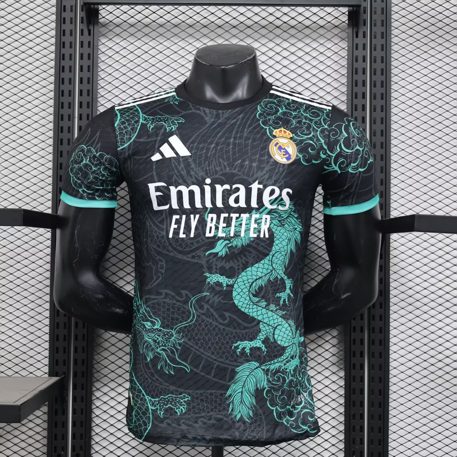 2025/2026 Player Version Real Madrid Special Edition Bule Dragon Black Football Shirt 1:1 Thai Quality