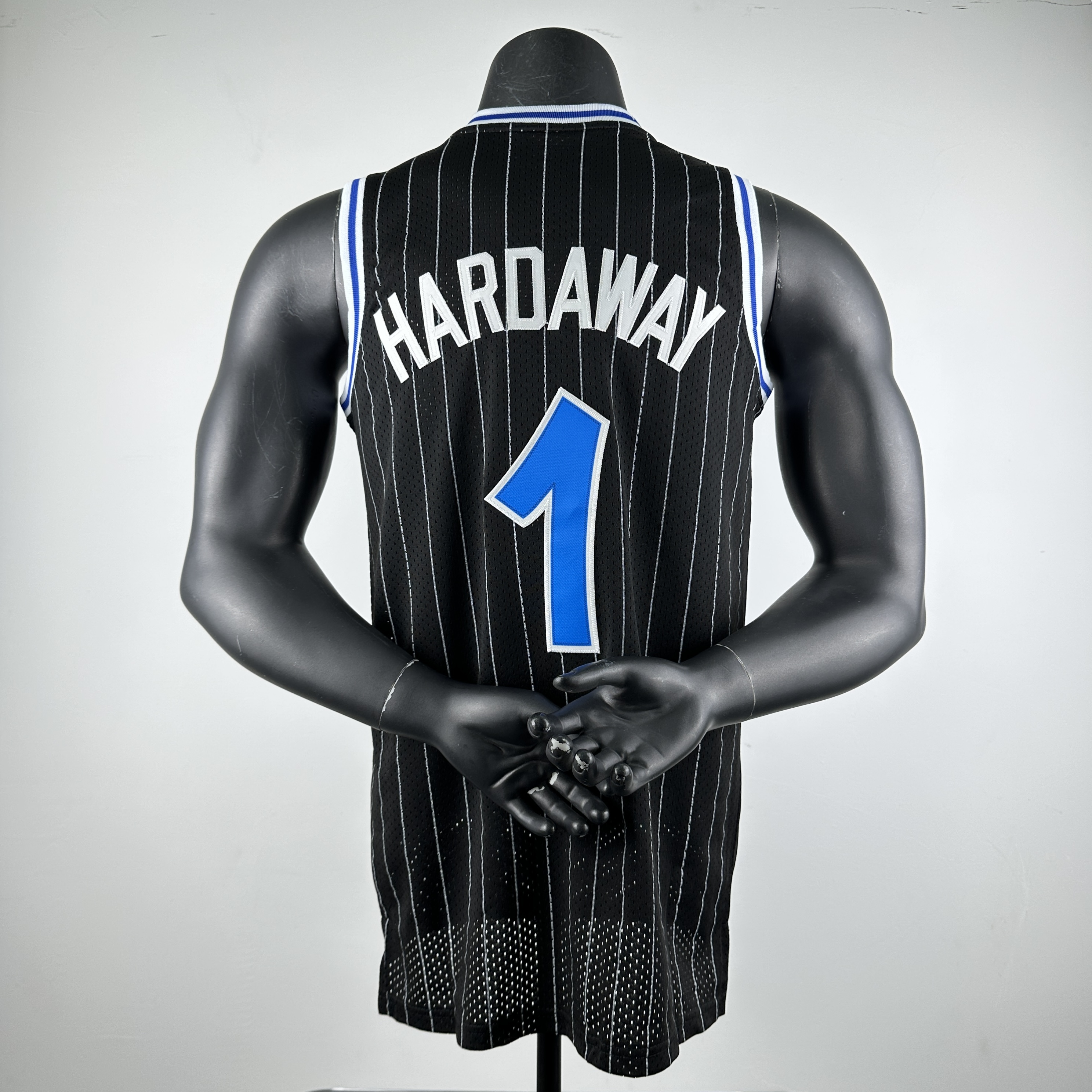 Embroidered MN Retro Jersey Magic 94/95 Season Stripes Black No. 1 Hardaway